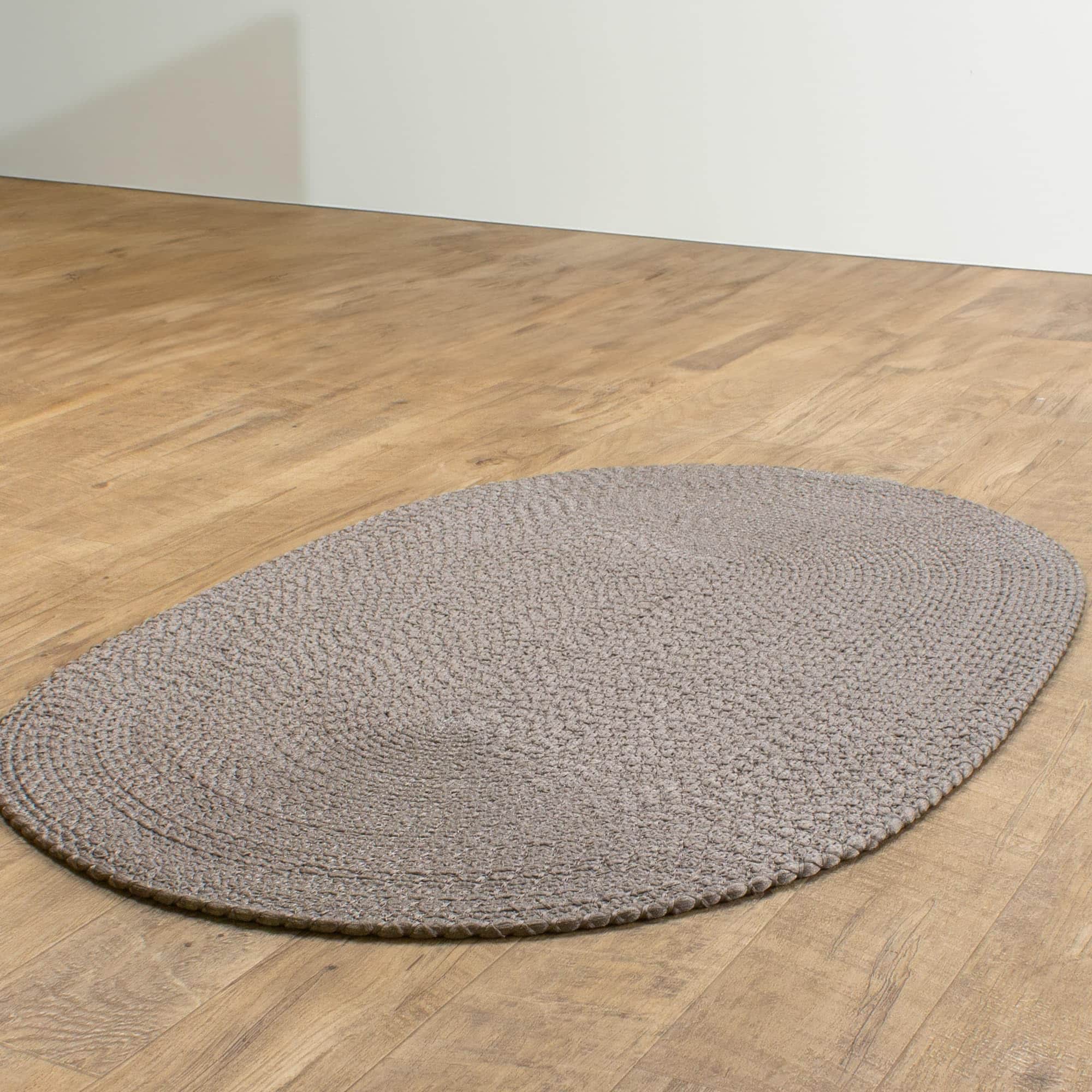 Gray Braided Rug - Reversible Solid Constrution - Indoor Outdoor
