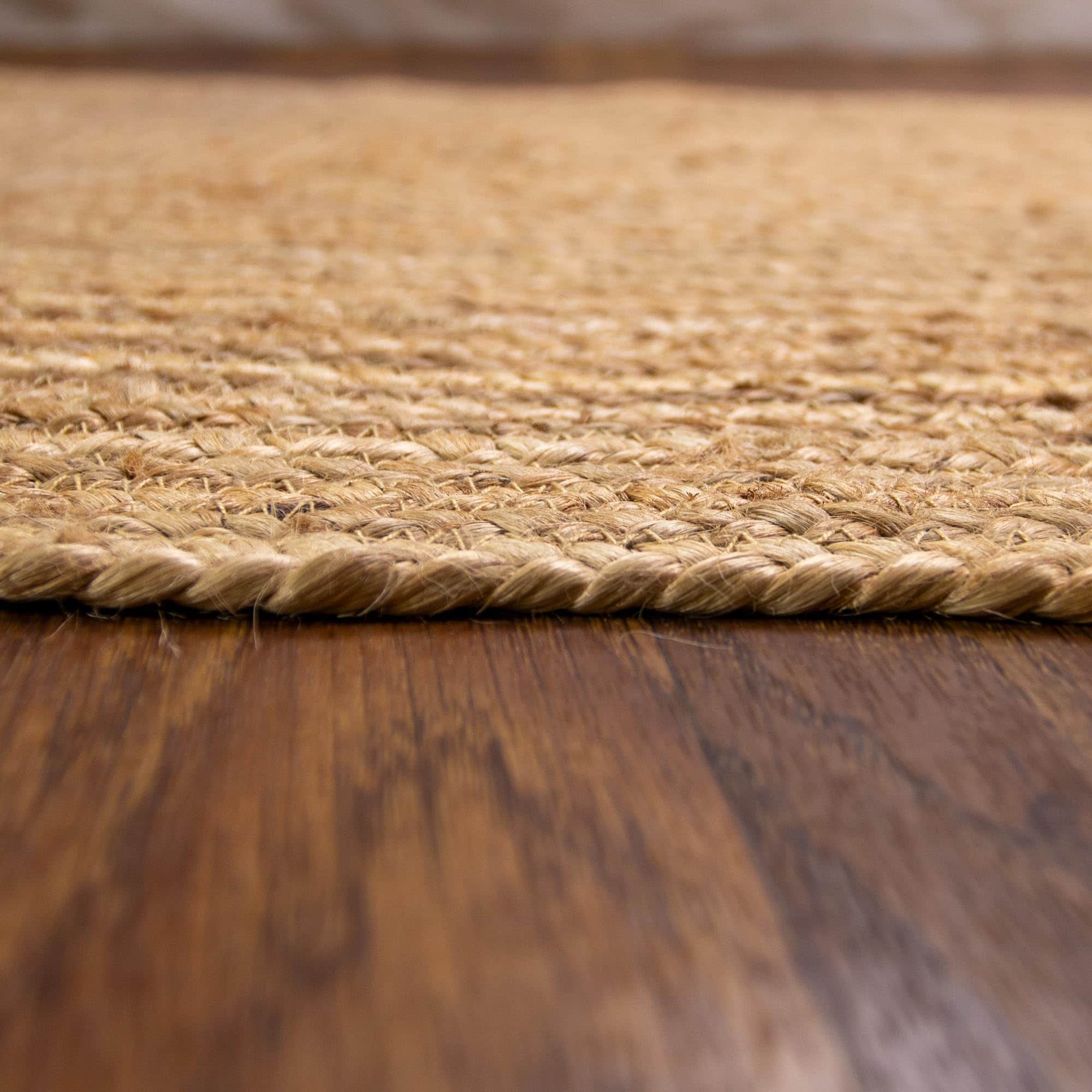 Natural Jute Rug - Plant Based - Reversible Braided Eco-Friendly Rug