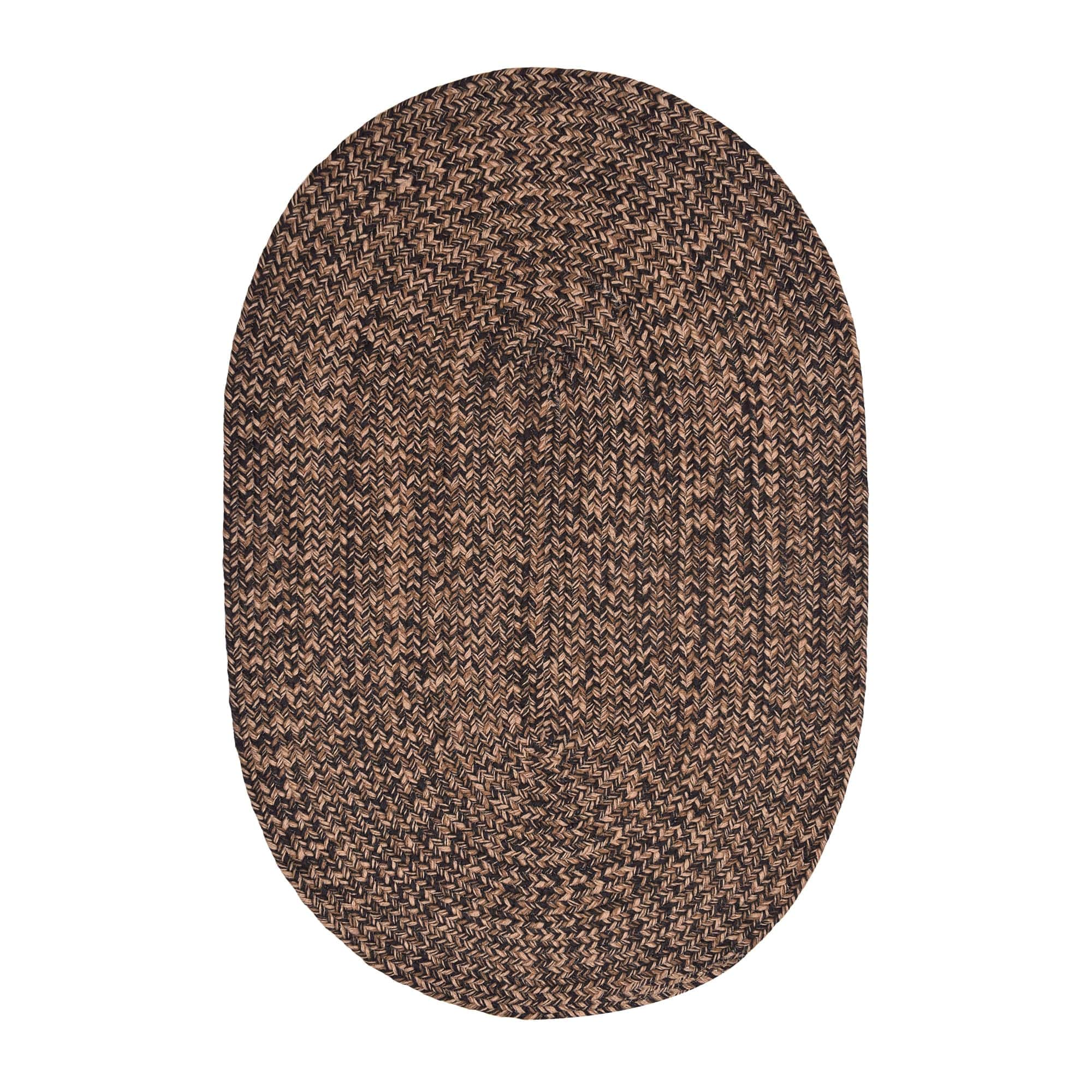 Black, Gold Indoour Outdoor Braided Kitchen Rug