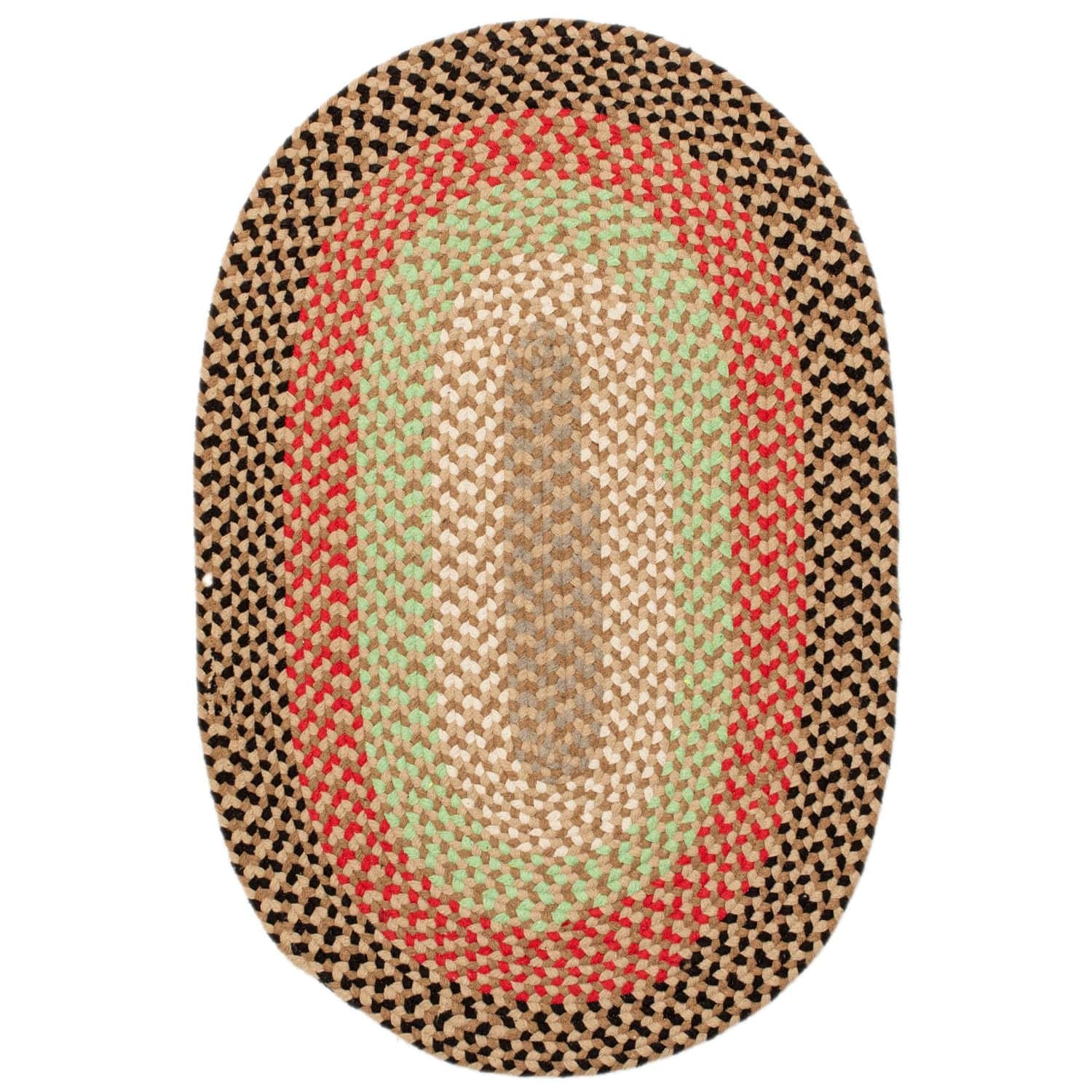 Earthtone Charming Braided Rug for Farmhouse Living Rooms and Bedroom