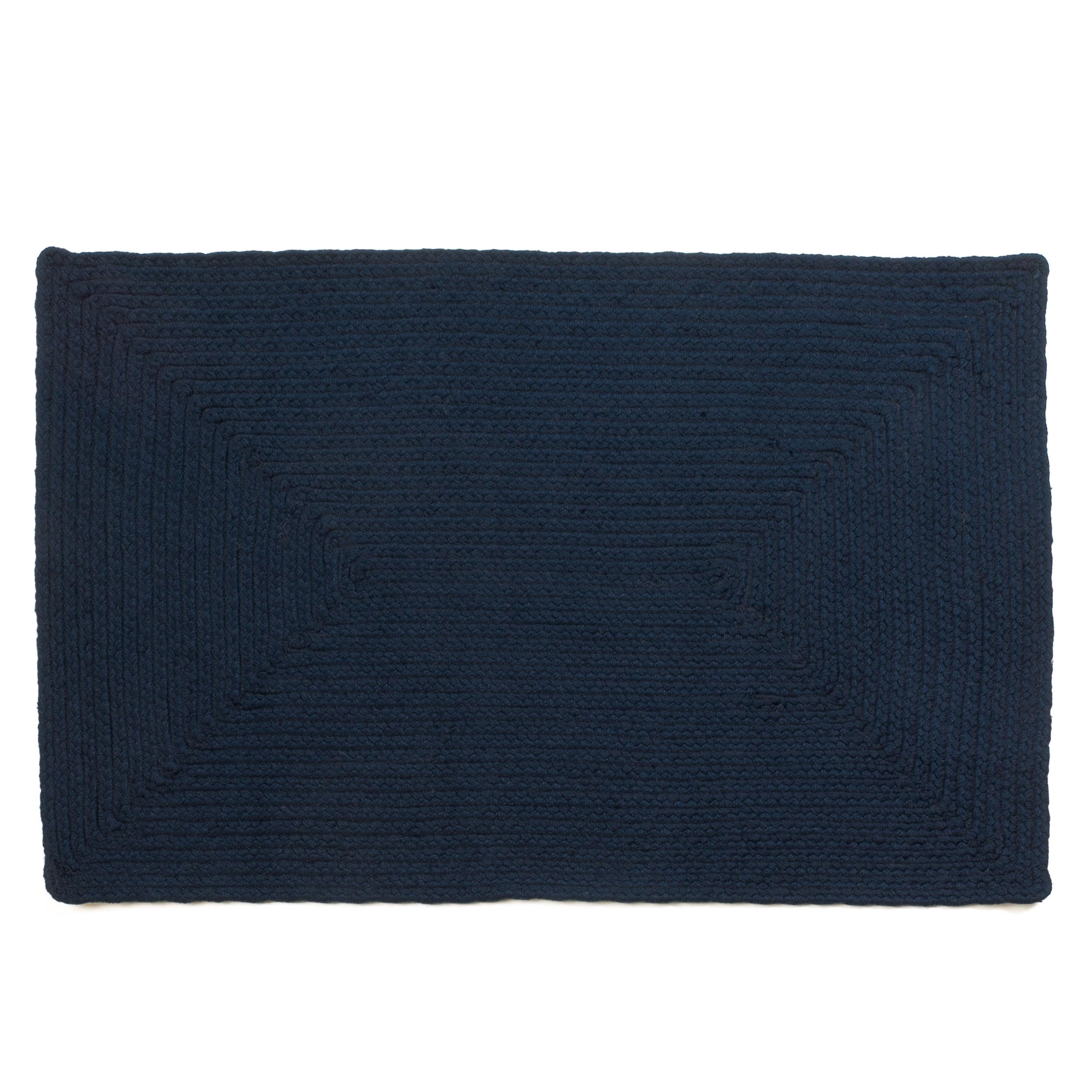 Navy Reversible Indoor Outdoor Solid Braided Rug