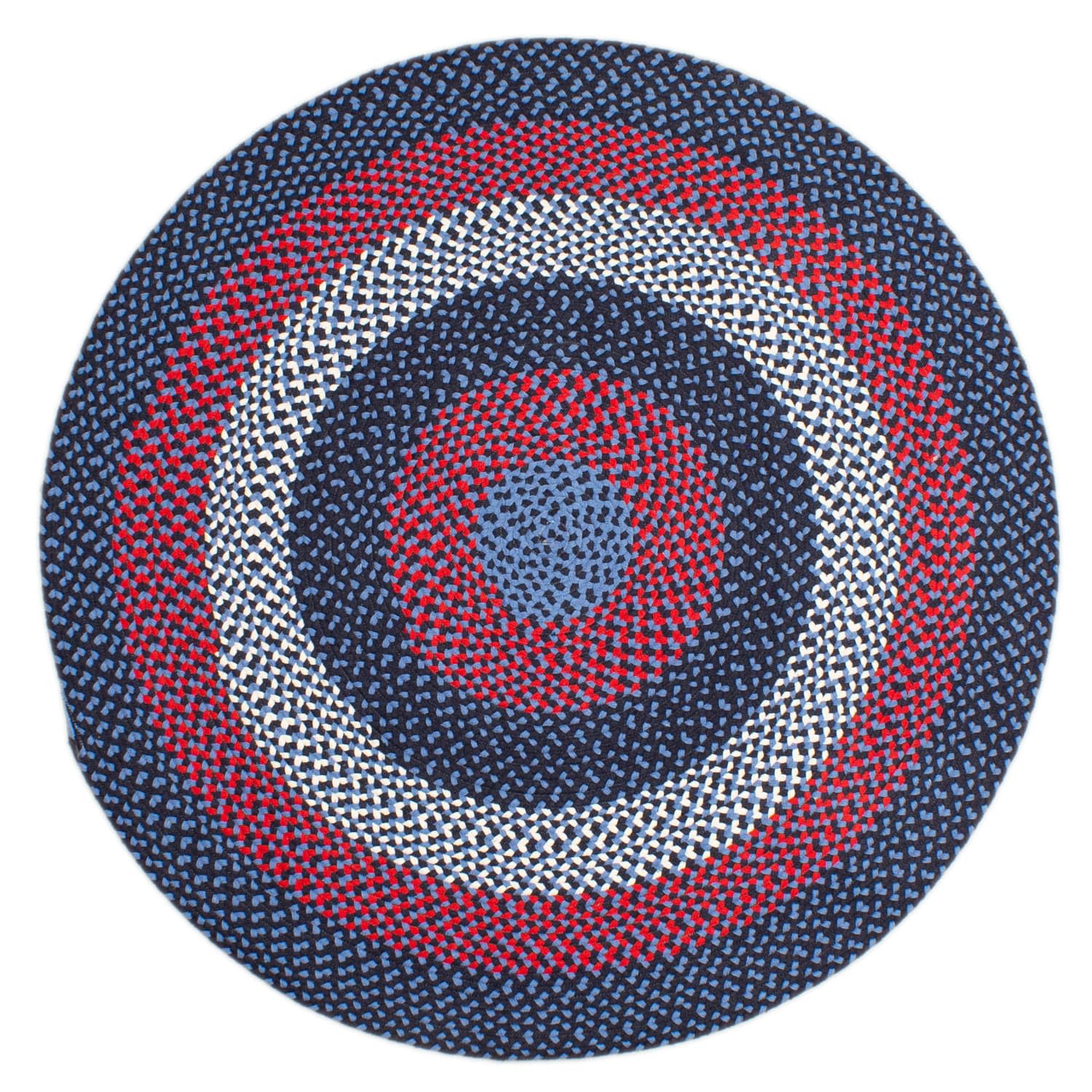 Blue Charming Braided Rug for Farmhouse Living Rooms and Bedroom