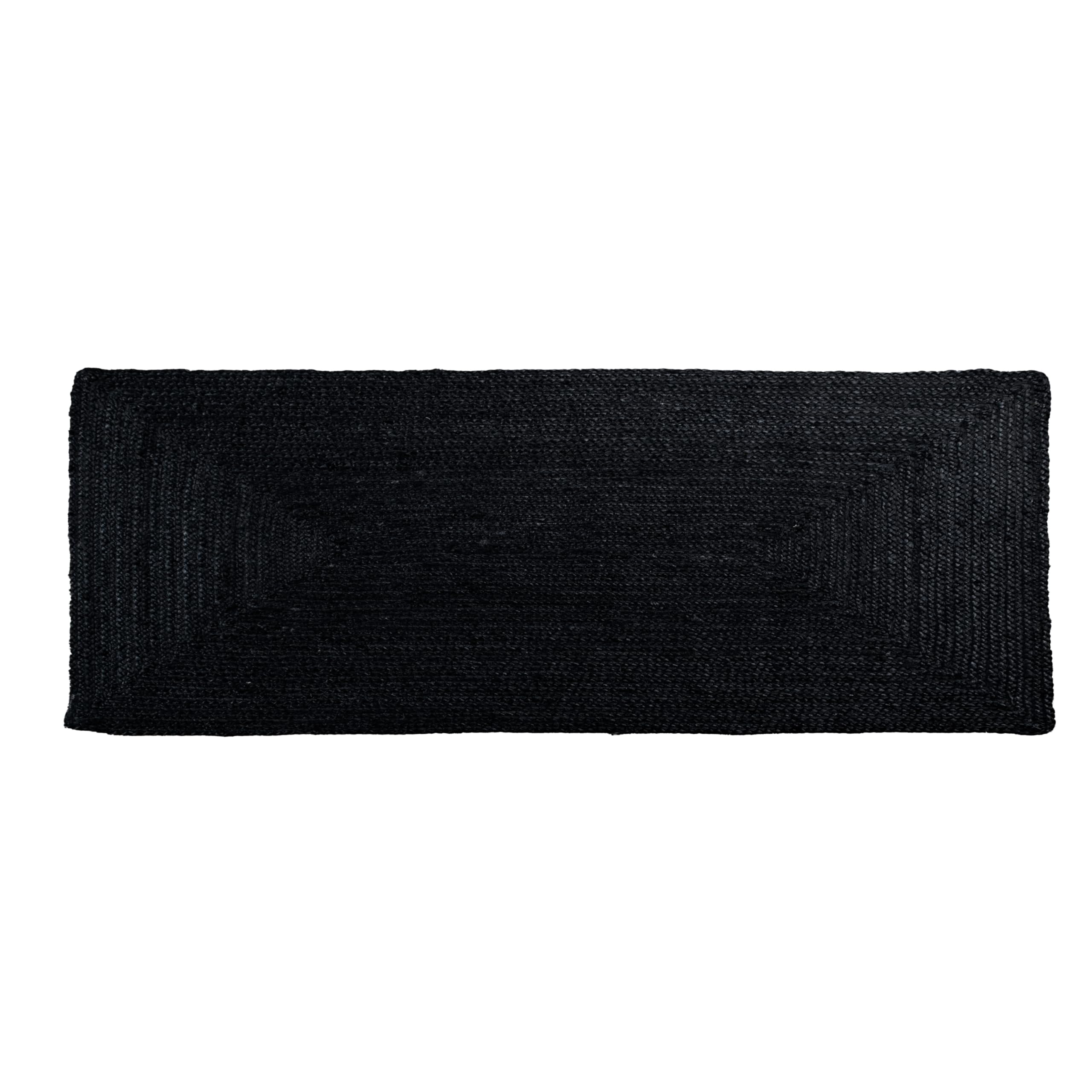 Black Jute Rug - Plant Based - Reversible Braided Eco-Friendly Rug