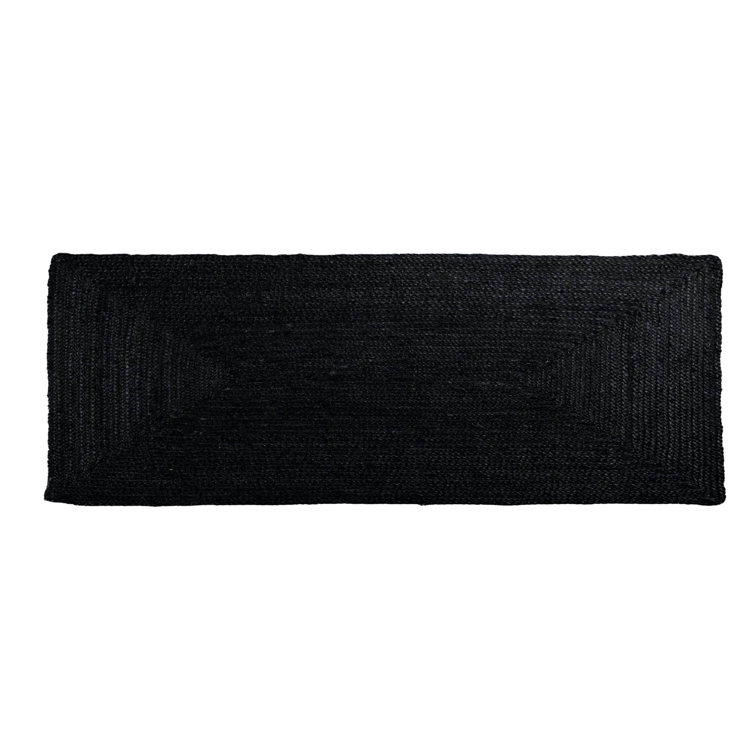 Black Jute Rug - Plant Based - Reversible Braided Eco-Friendly Rug