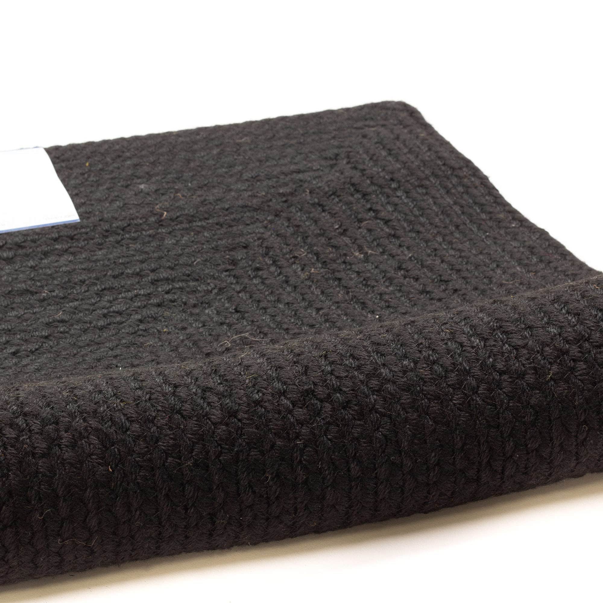 Black Reversible Indoor Outdoor Solid Braided Rug