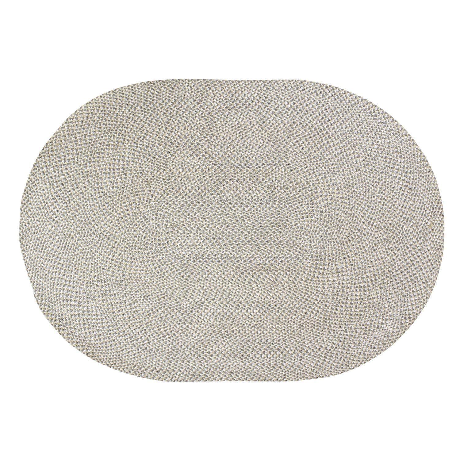 Yellow, White, Gray Tri-Color Soft Cotton Braided Rug