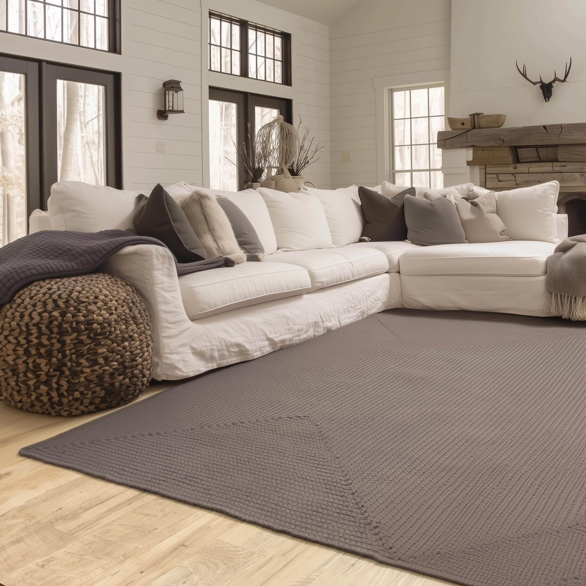 Charcoal Reversible Indoor Outdoor Solid Braided Rug
