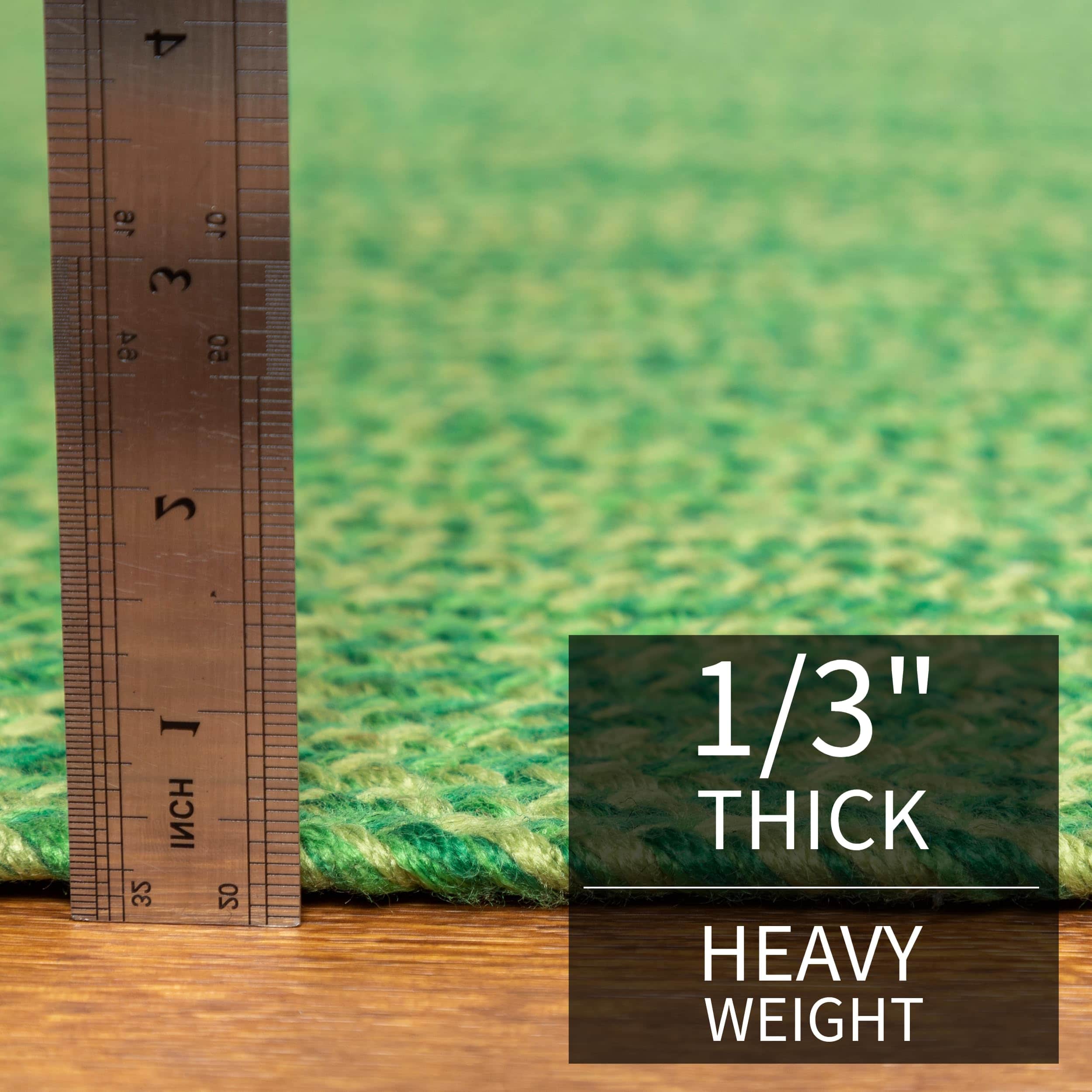 Green Multicolor Indoour Outdoor Braided Kitchen Rug