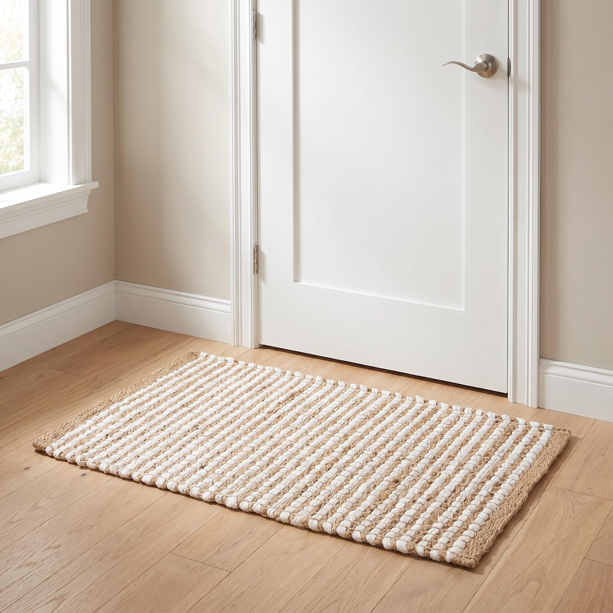 Natural Jute & Chindi Woven Rug - Terra JC02