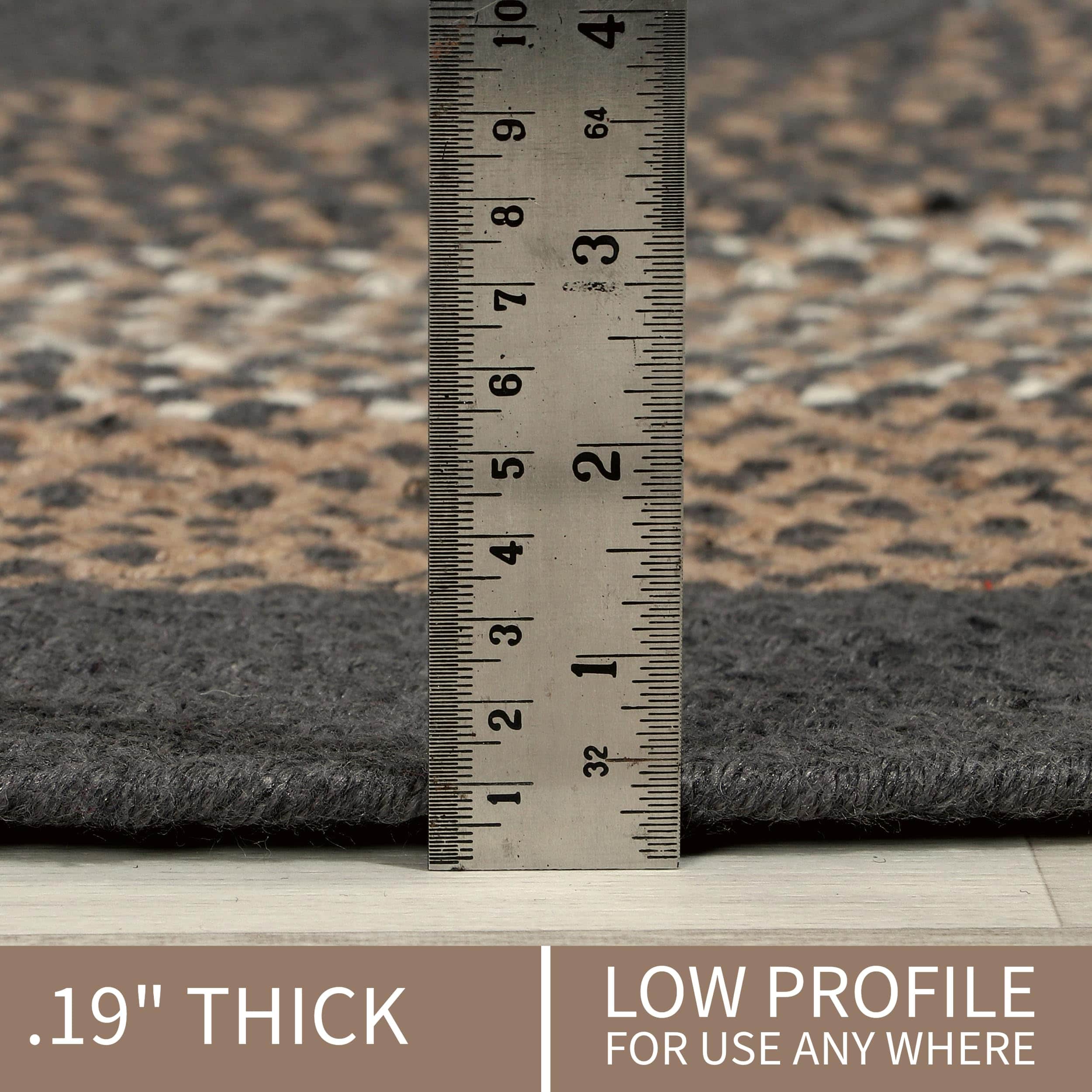 Taupe, Gray Indoor Outdoor Braided Rug for Patios, Porches and Kitchens - Bradford Collection