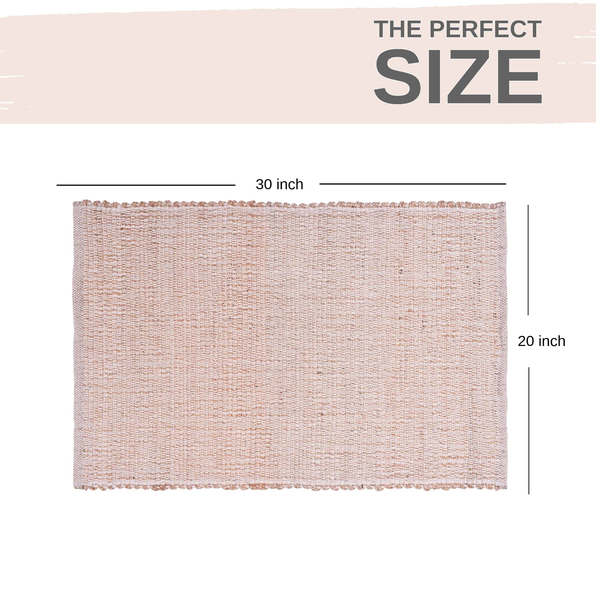 Natural Jute & Cotton Woven Rug - Simple Farmhouse Reversible Rug