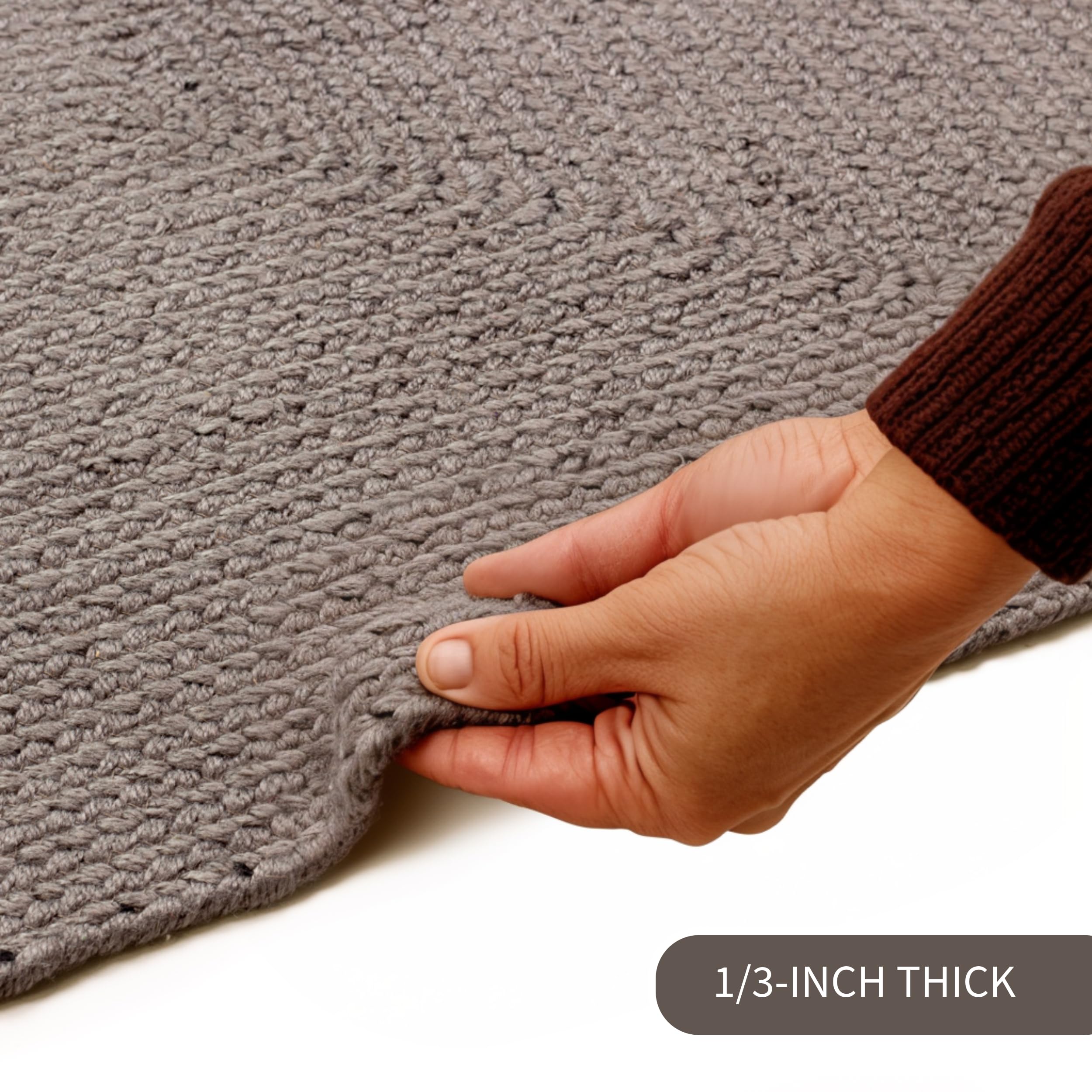 Charcoal Reversible Indoor Outdoor Solid Braided Rug