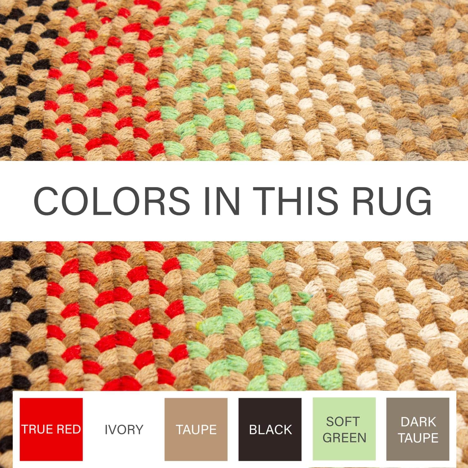 Earthtone Charming Braided Rug for Farmhouse Living Rooms and Bedroom