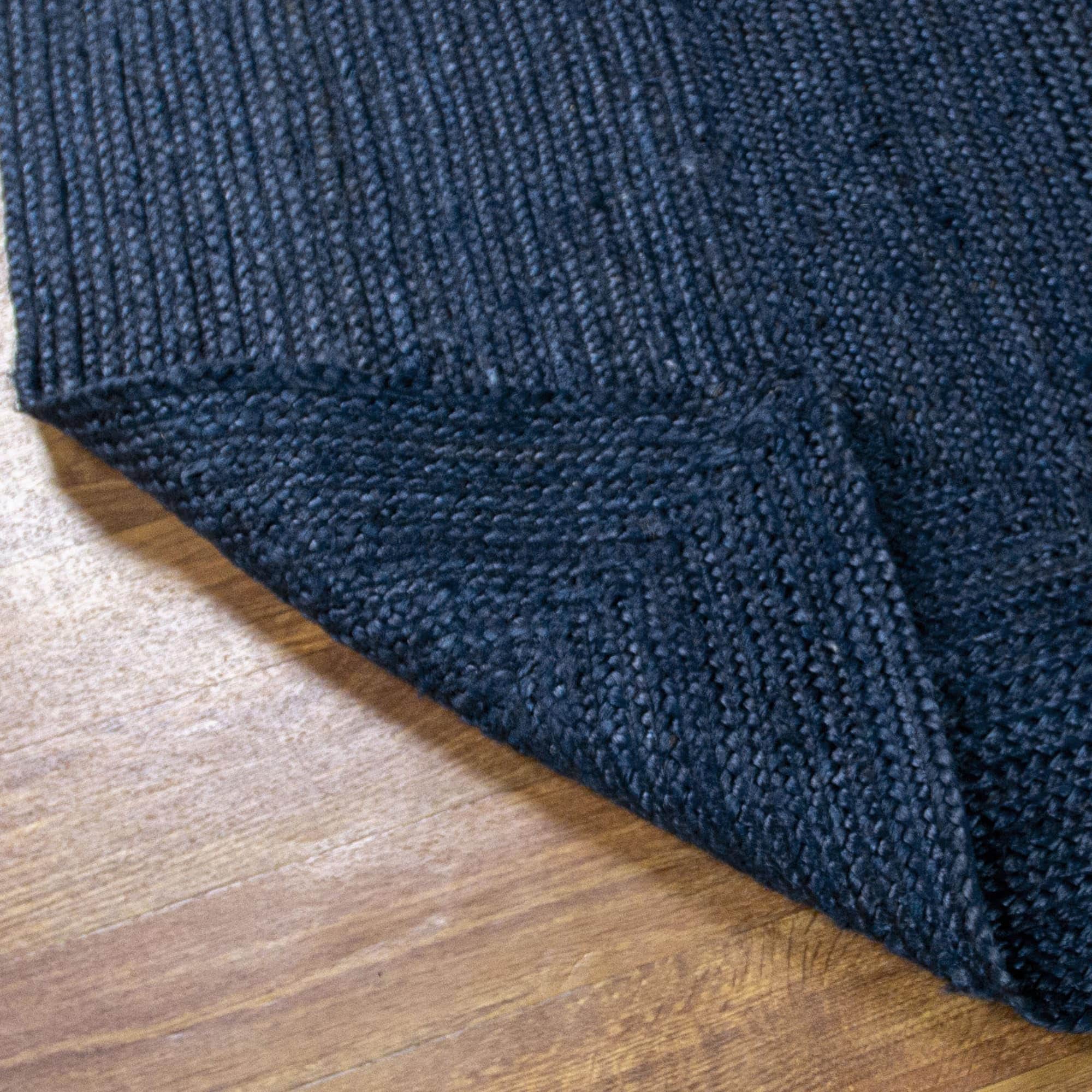 Navy Jute Rug - Plant Based - Reversible Braided Eco-Friendly Rug