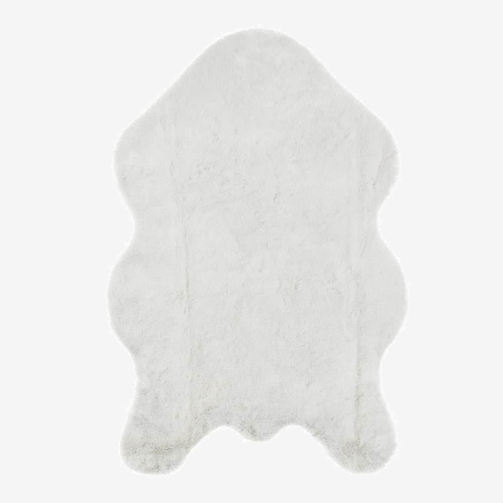 Cream Rabbit Plush Rug Flashrug