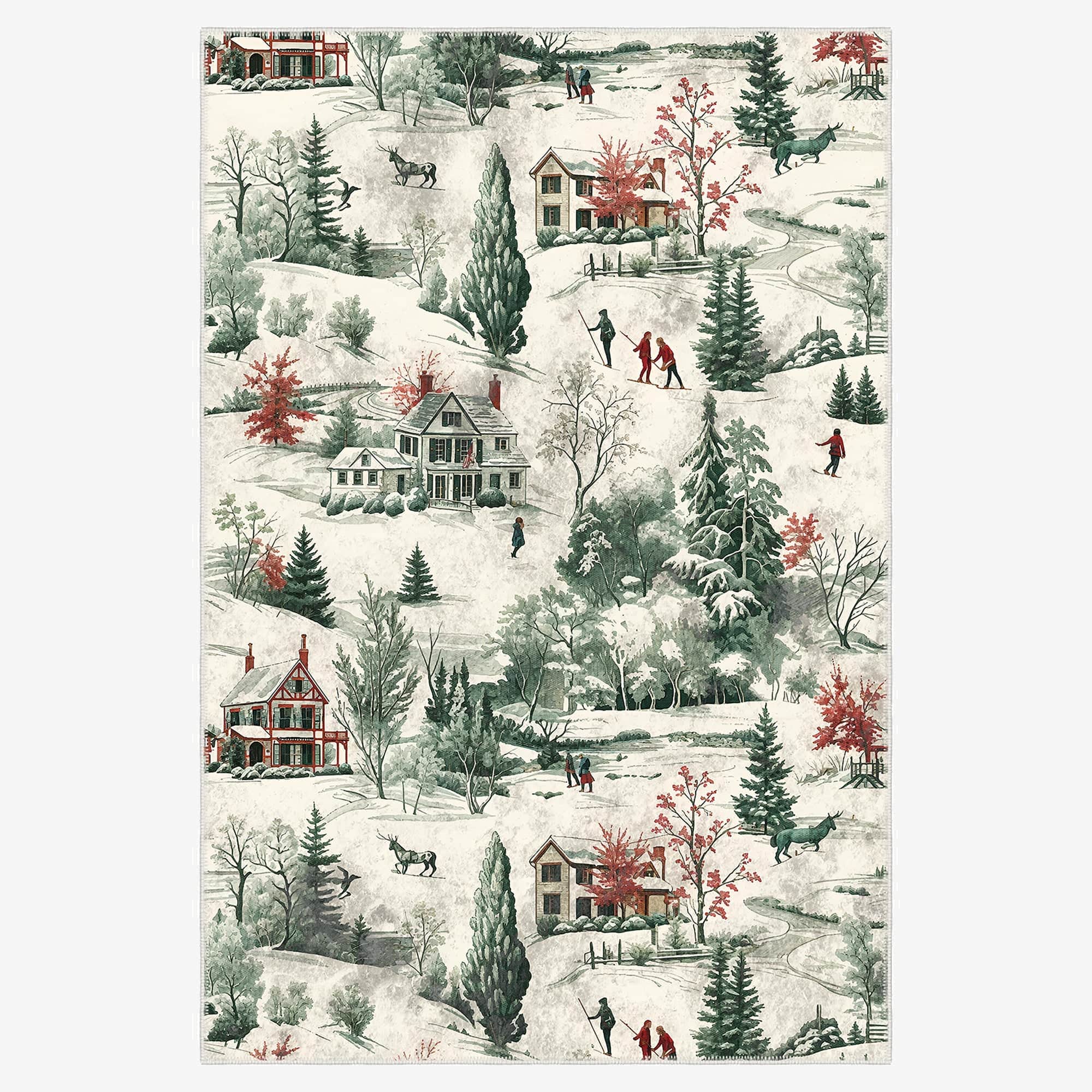 Glowmas Christmas Machine Washable Area Rug