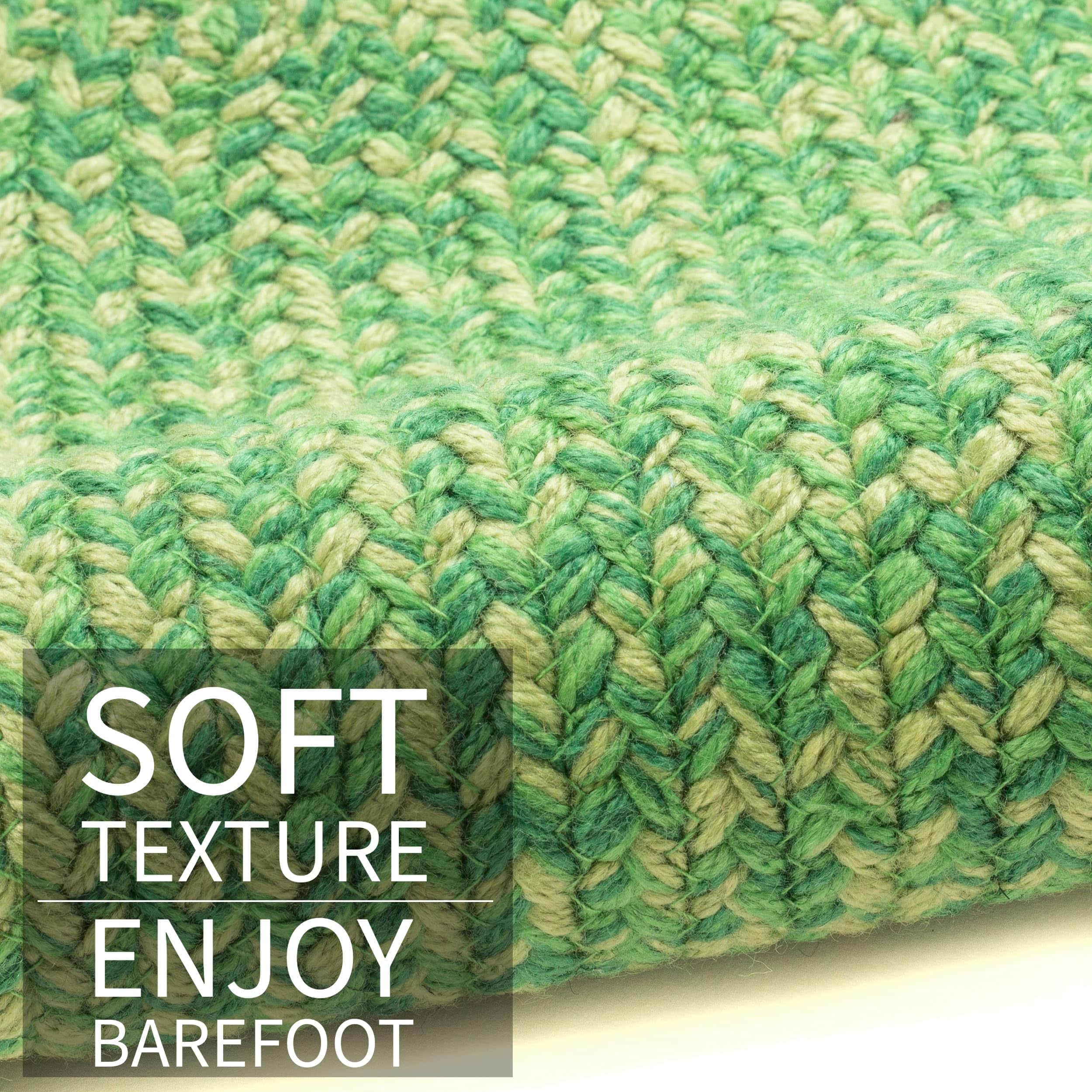 Green Multicolor Indoour Outdoor Braided Kitchen Rug