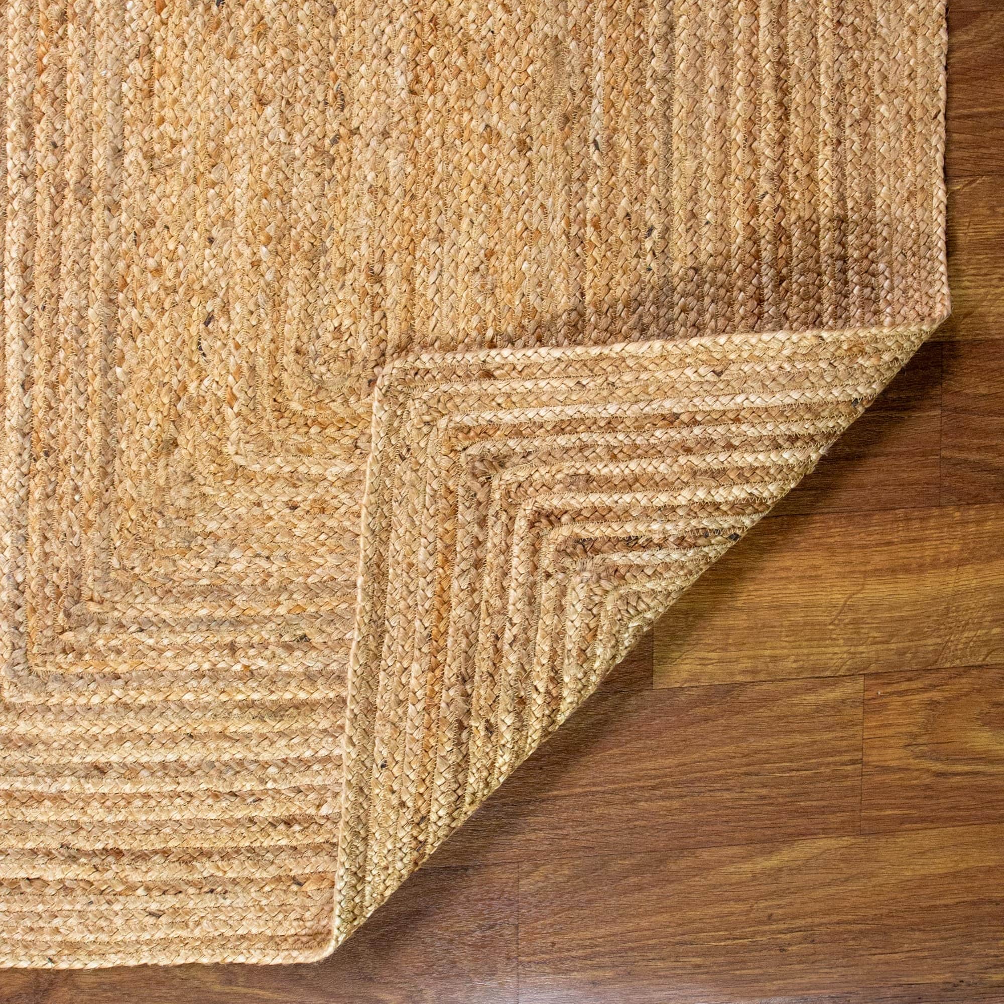 Natural Jute Rug - Plant Based - Reversible Braided Eco-Friendly Rug