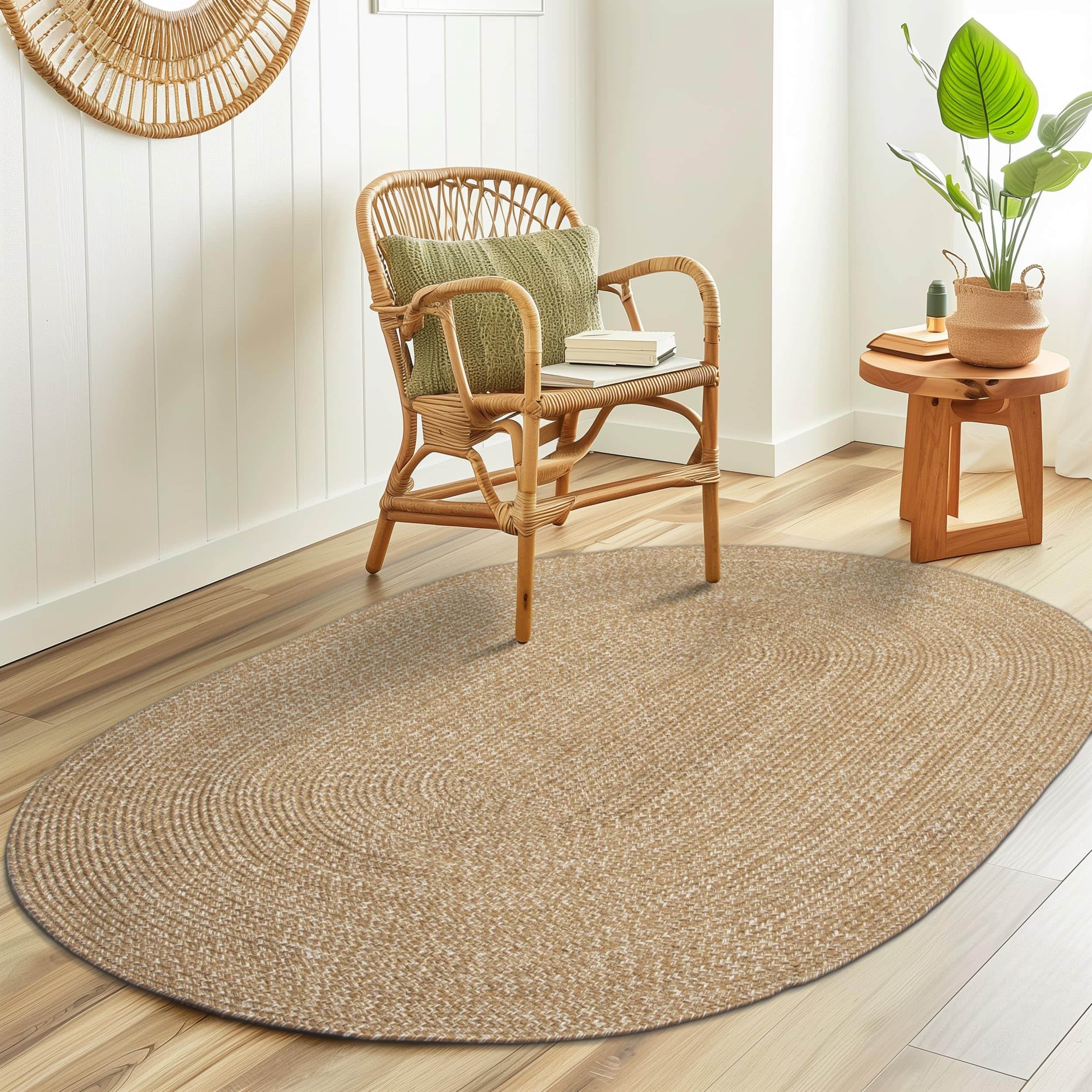 Brown Multicolor Indoour Outdoor Braided Kitchen Rug