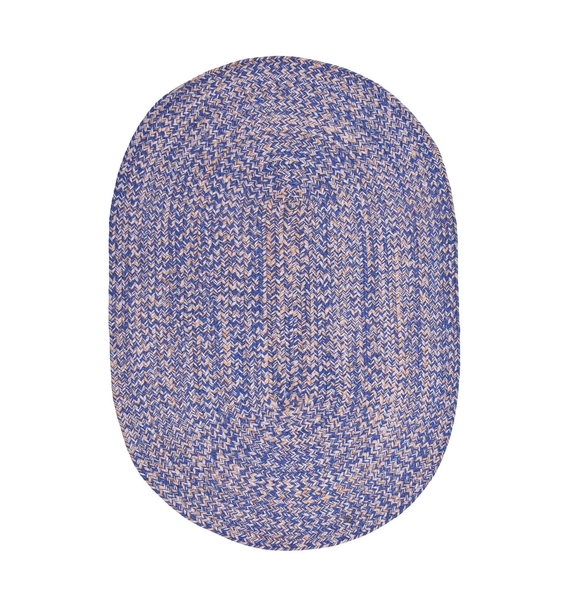 Blue, Gold Indoour Outdoor Braided Kitchen Rug