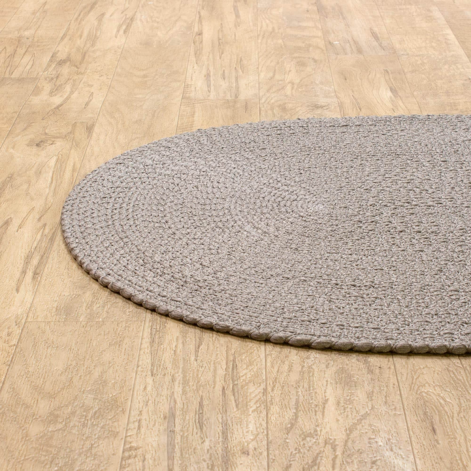 Gray Braided Rug - Reversible Solid Constrution - Indoor Outdoor