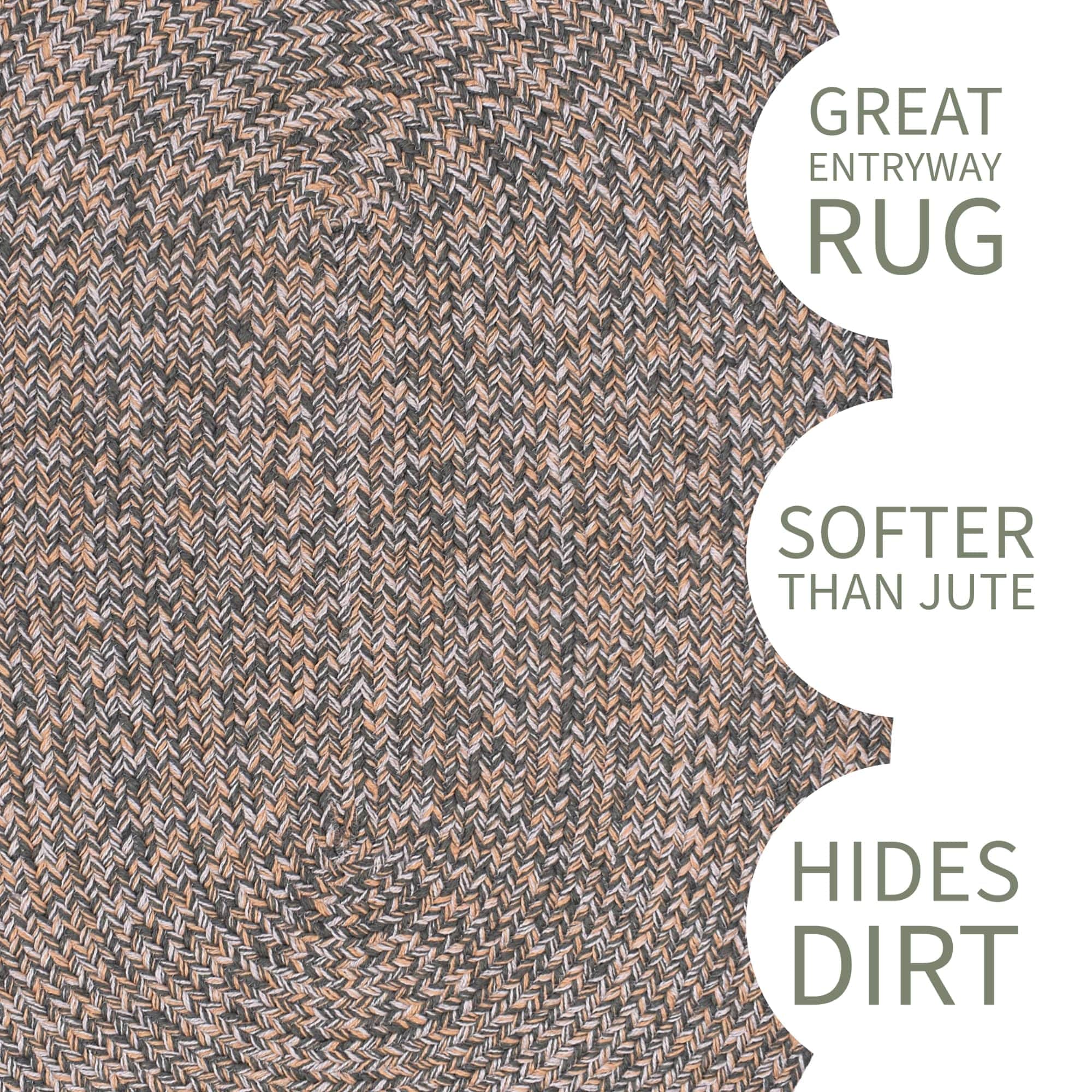 Green, Gold Indoour Outdoor Braided Kitchen Rug