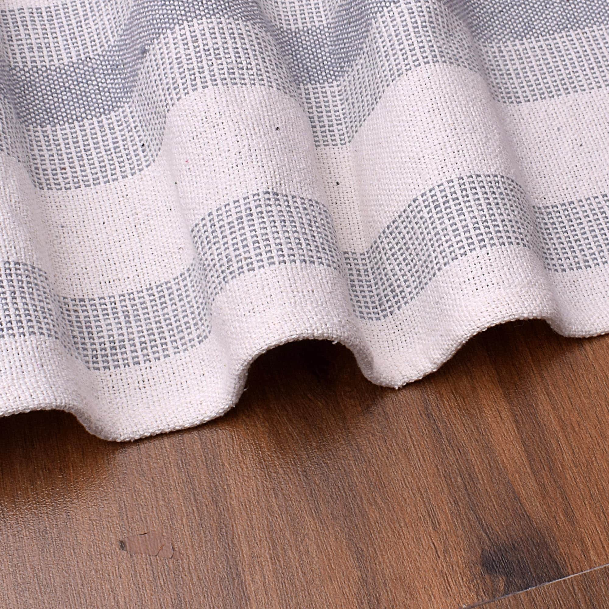 Ivory, Gray Table Runner Cotton Farmhouse Inspired