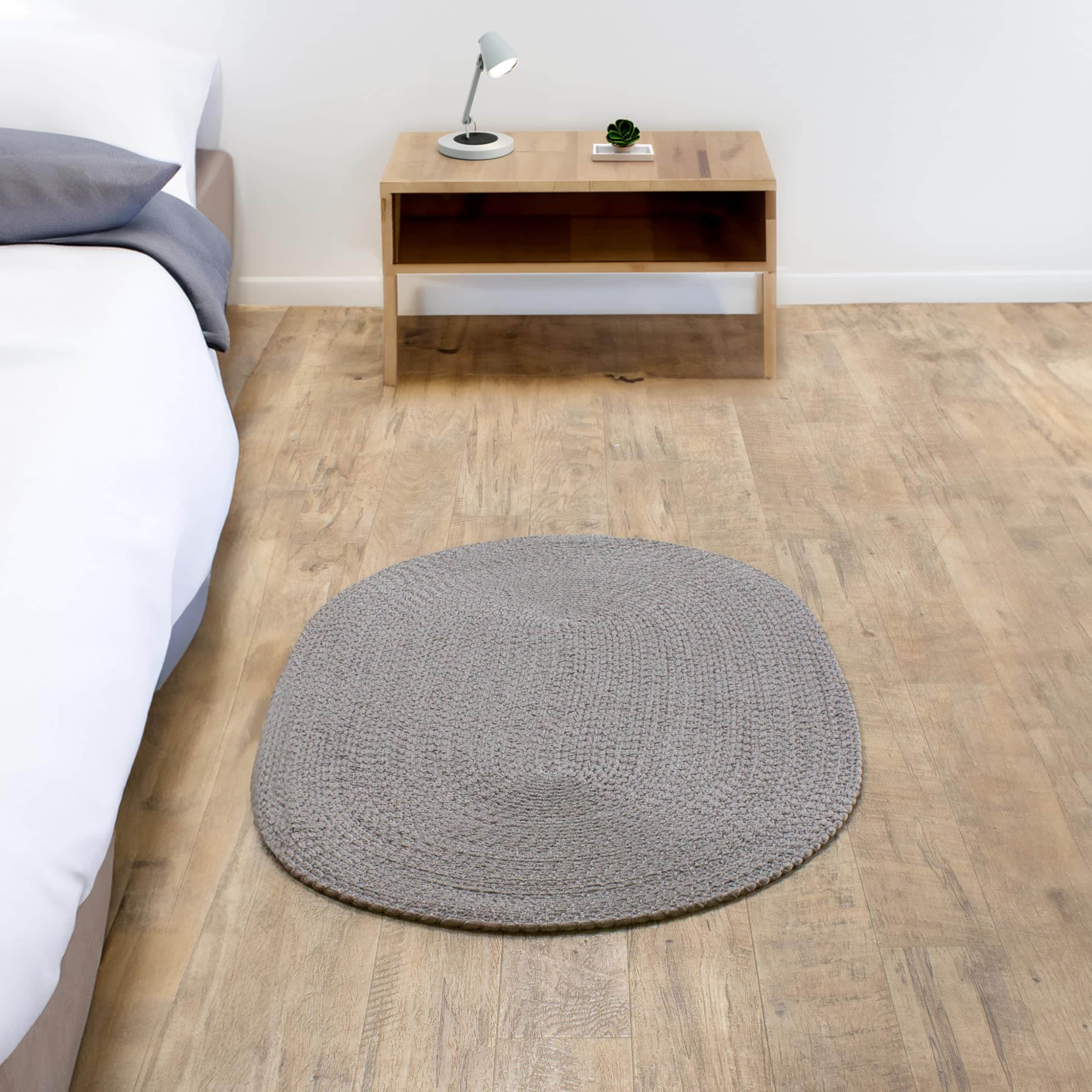 Gray Braided Rug - Reversible Solid Constrution - Indoor Outdoor