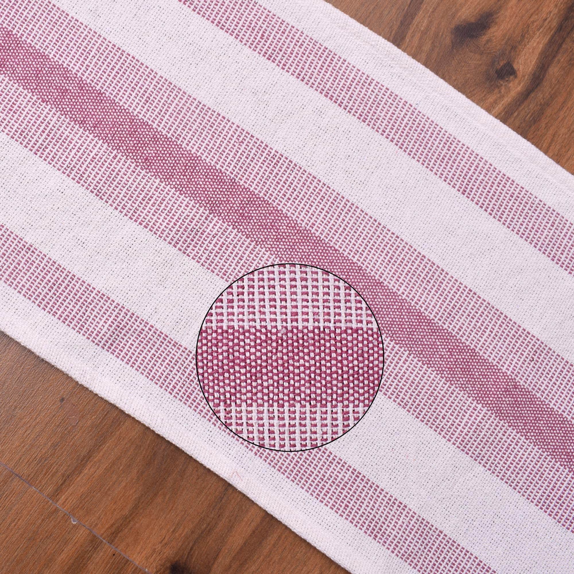 Ivory, Red Table Runner Cotton Farmhouse Inspired