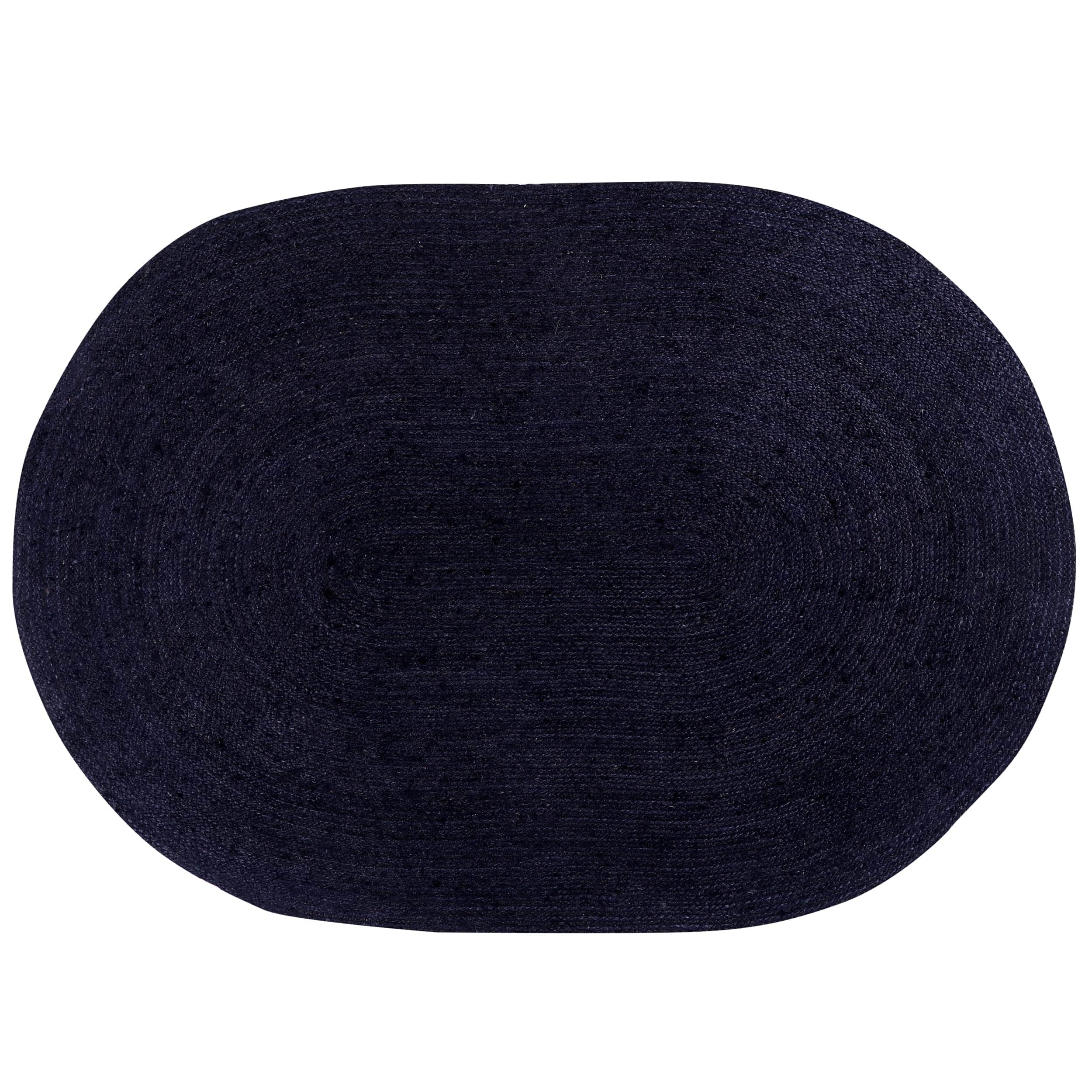 Black Jute Rug - Plant Based - Reversible Braided Eco-Friendly Rug