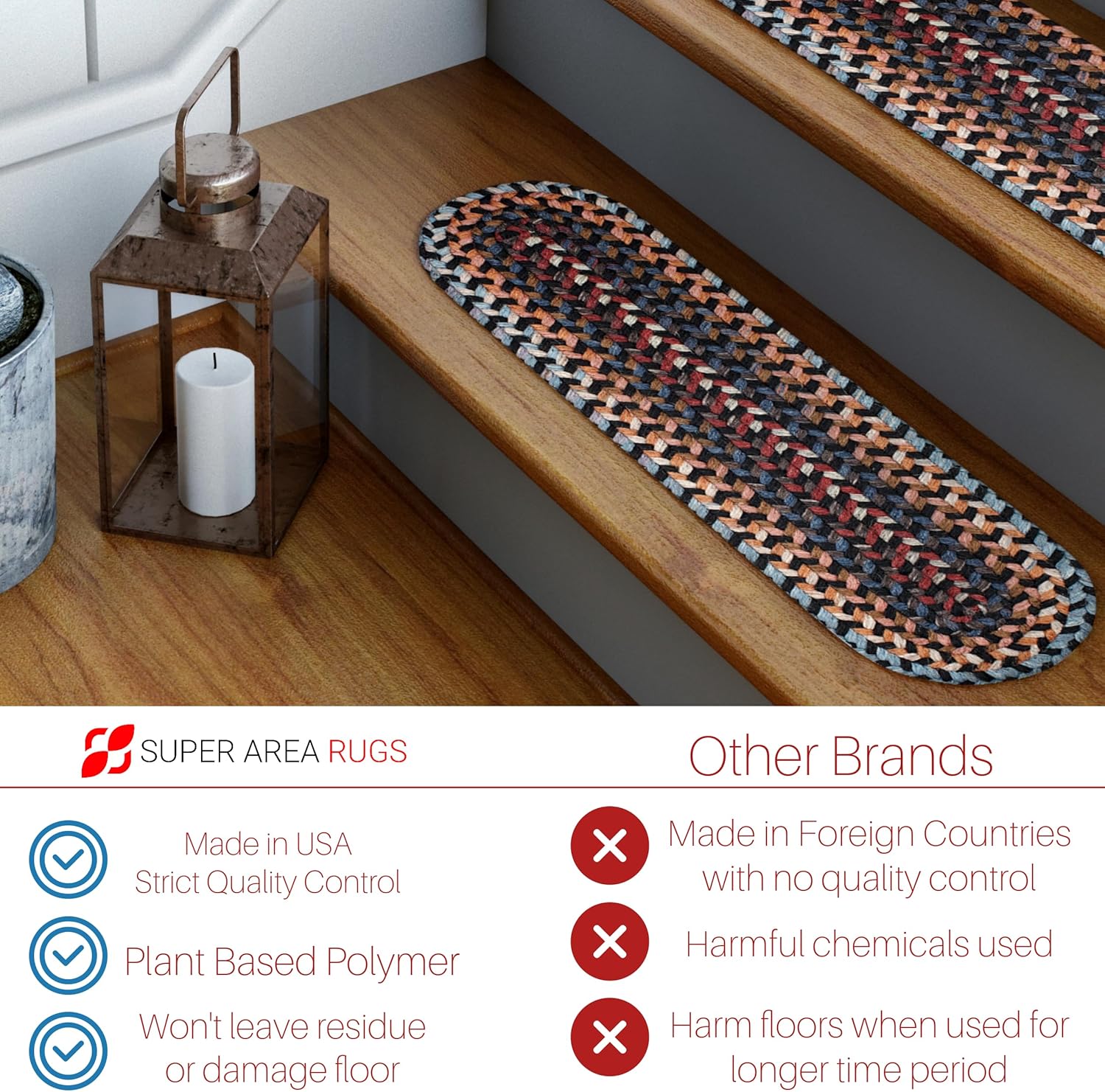 Super Area Rugs Stair Tread Installation Kit for Runners, Rugs & Stair Treads