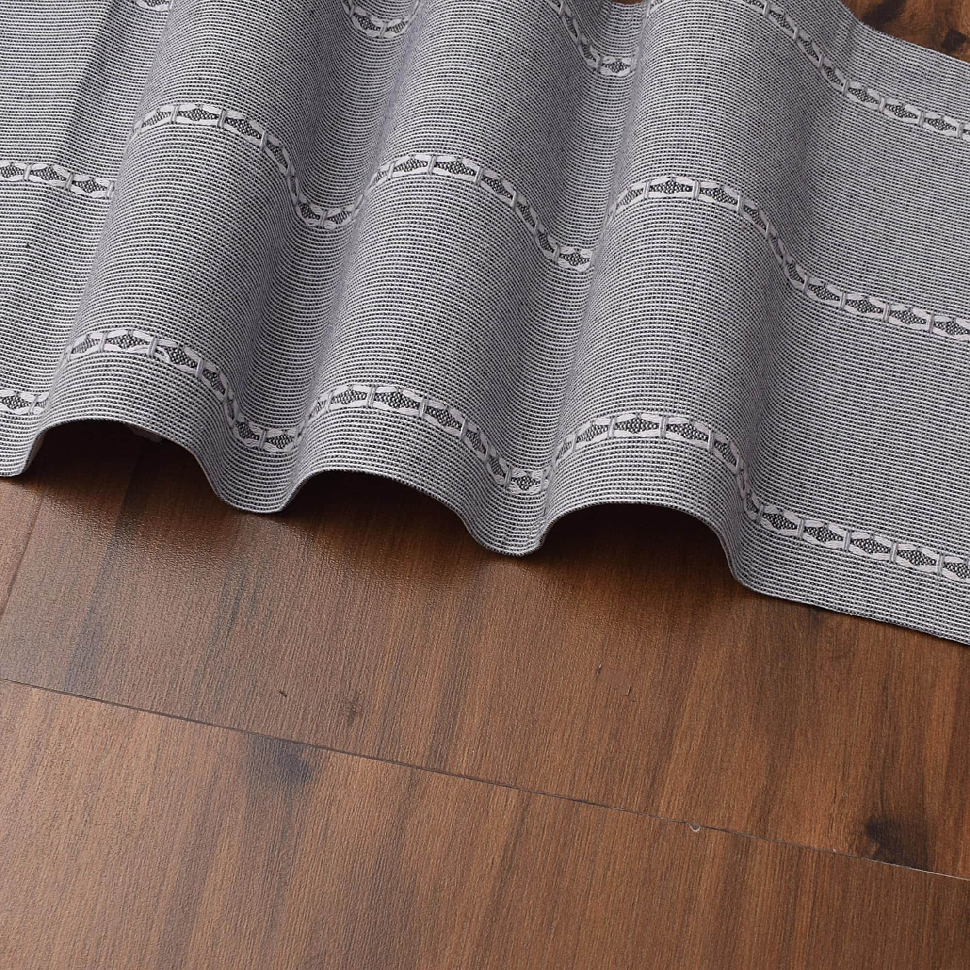 Ivory, Gray Table Runner Cotton Farmhouse Inspired