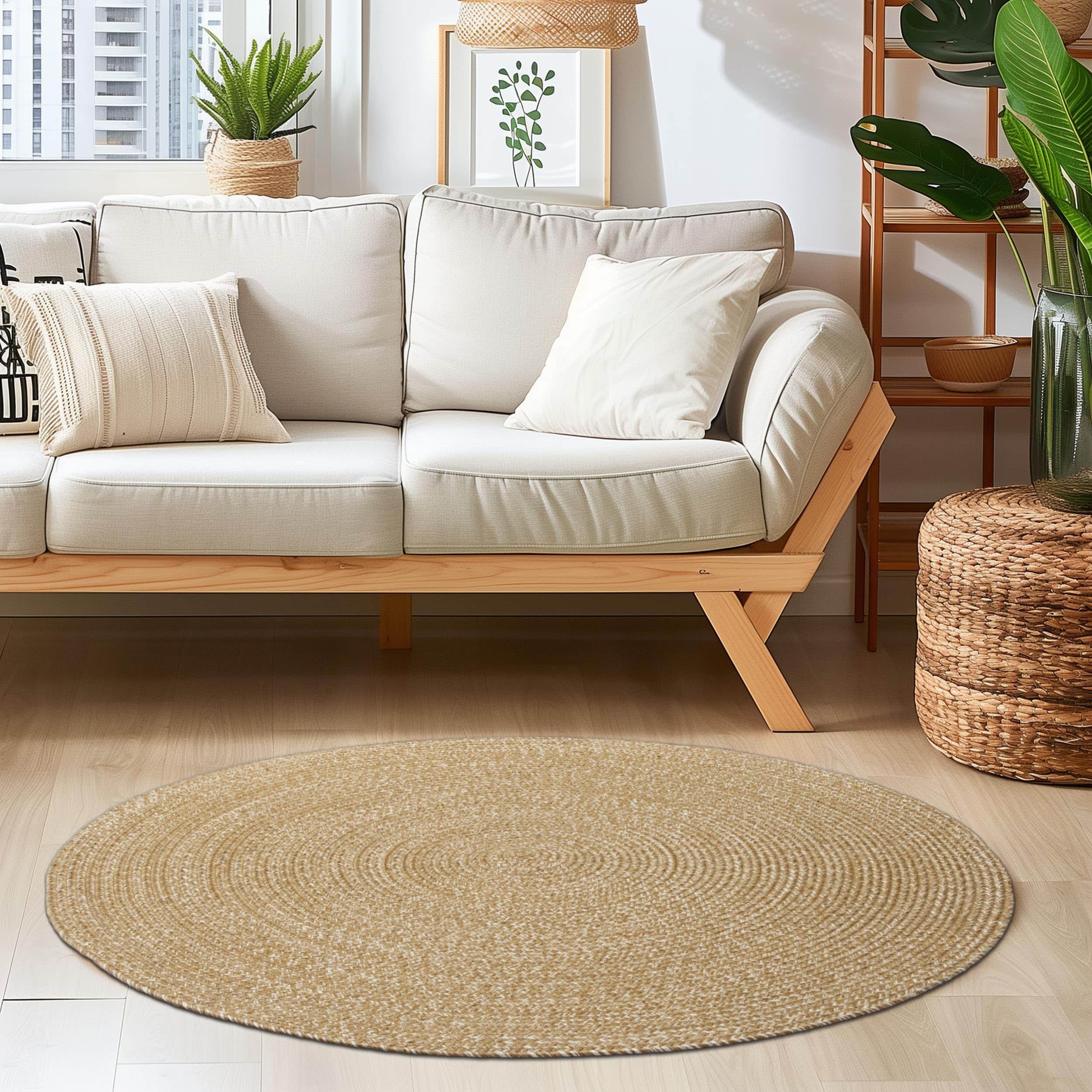 Brown Multicolor Indoour Outdoor Braided Kitchen Rug