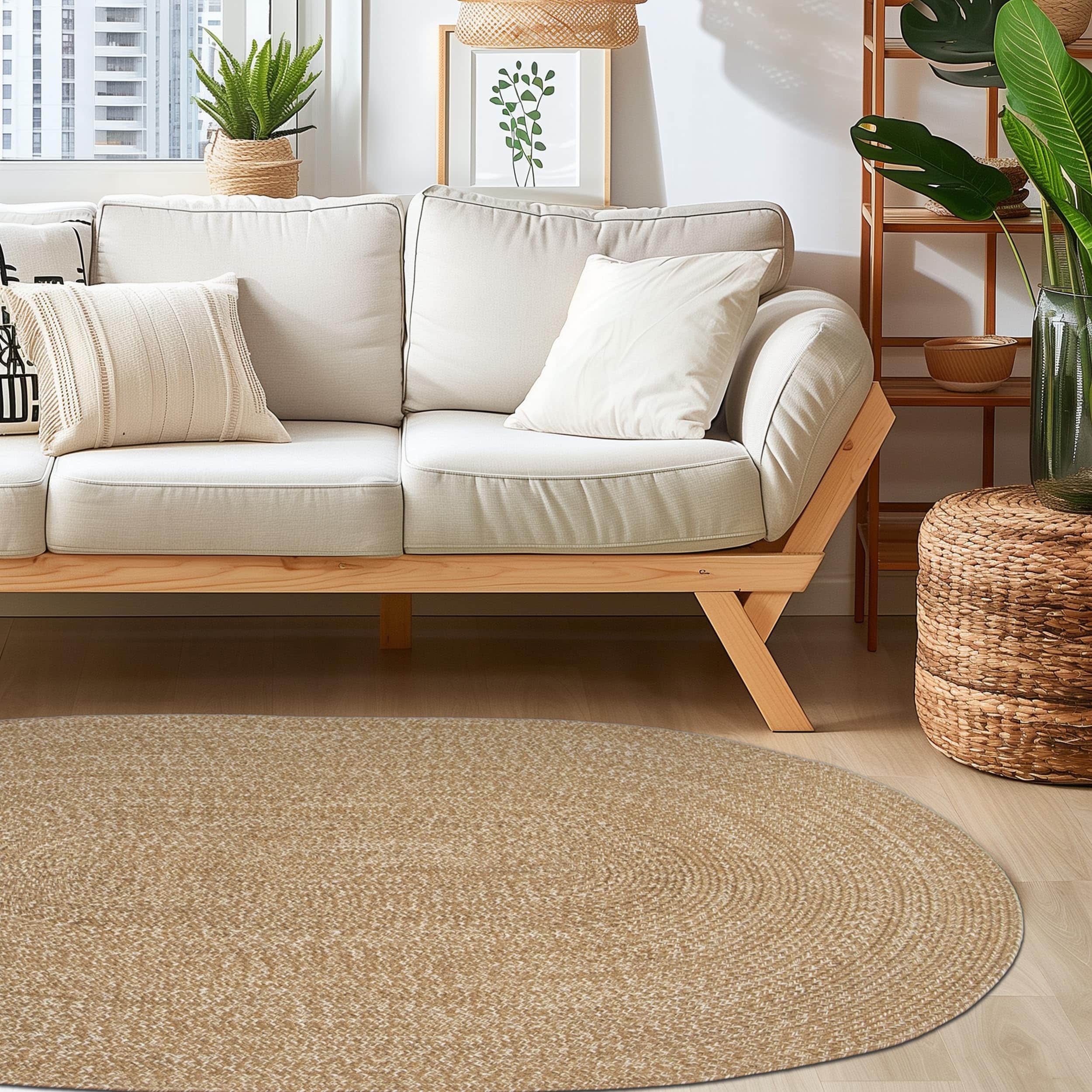 Brown Multicolor Indoour Outdoor Braided Kitchen Rug