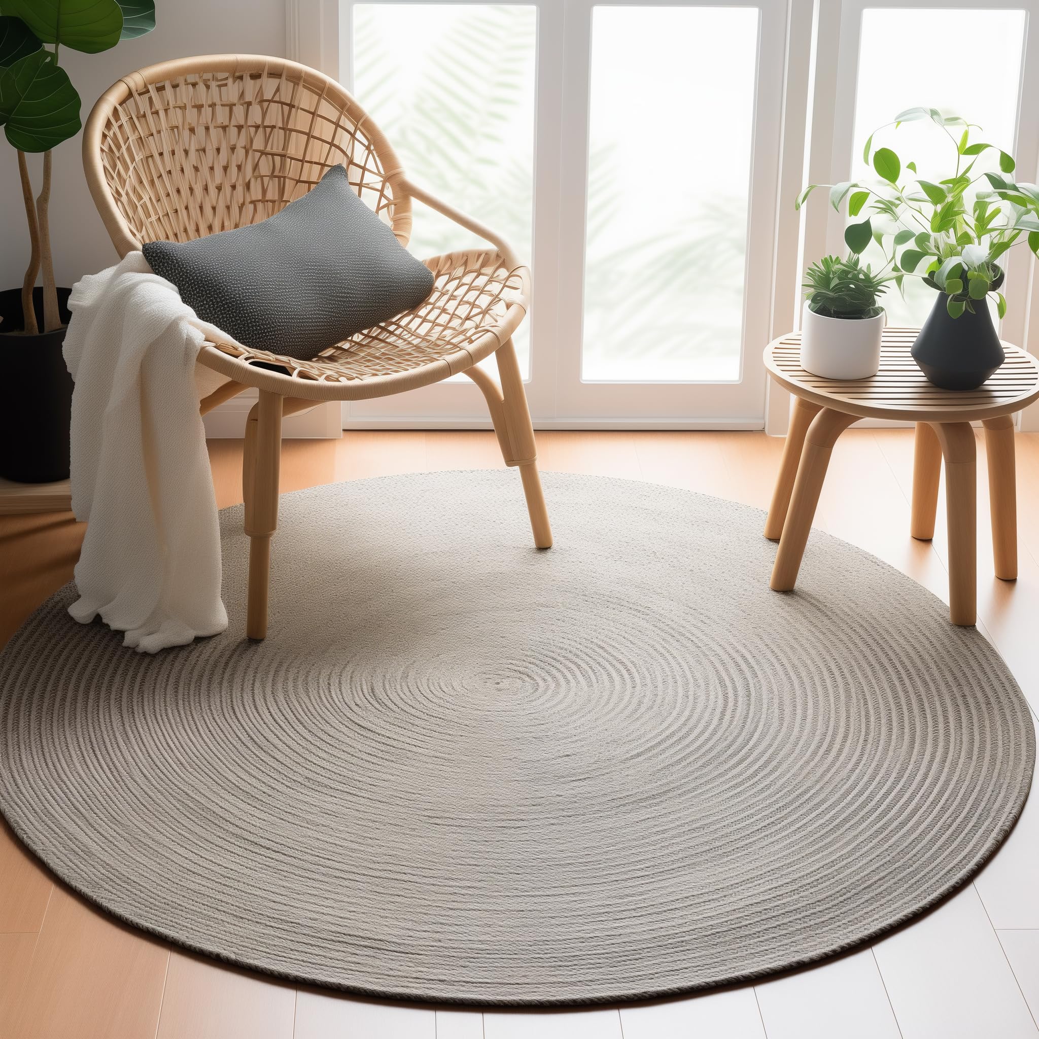 Gray Braided Rug - Reversible Solid Constrution - Indoor Outdoor