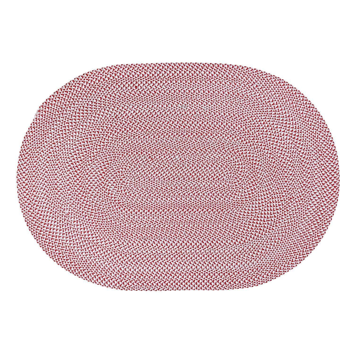 Red, White, Gray Tri-Color Soft Cotton Braided Rug