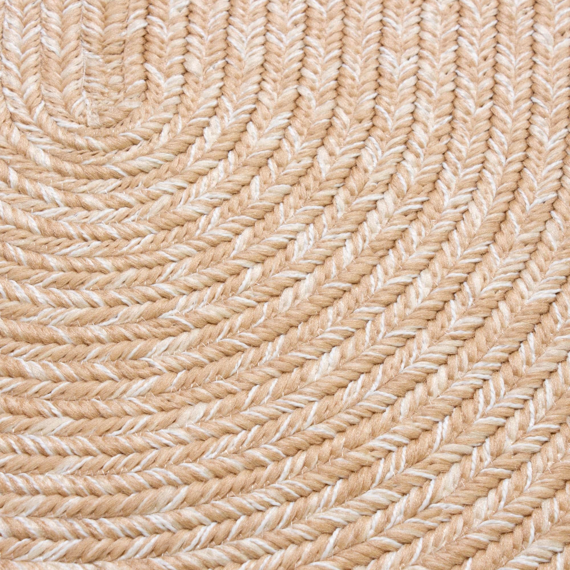 Beige, Brown Braided Rug - Reversible Solid Constrution - Indoor Outdoor & Kitchen Ready