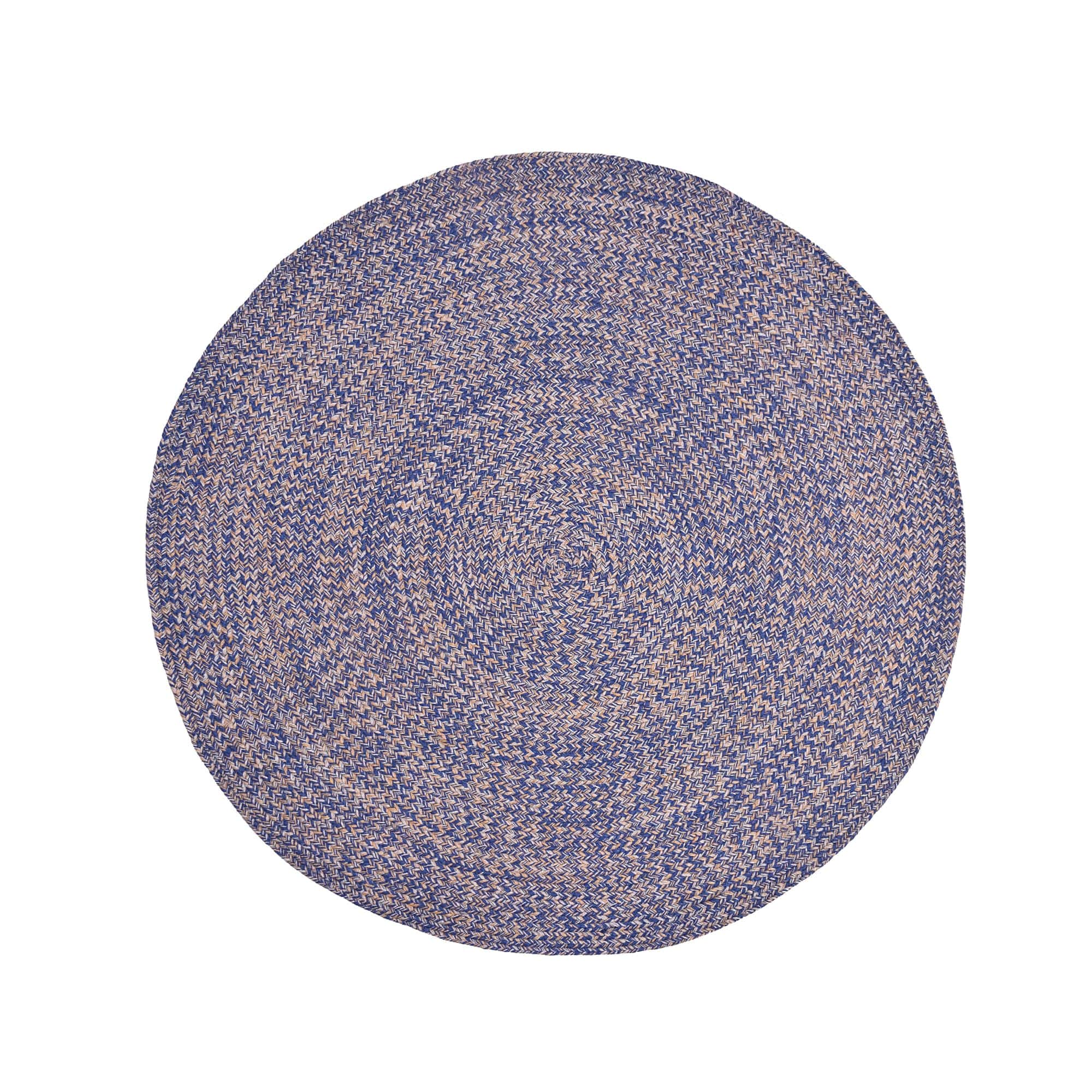 Blue, Gold Indoour Outdoor Braided Kitchen Rug