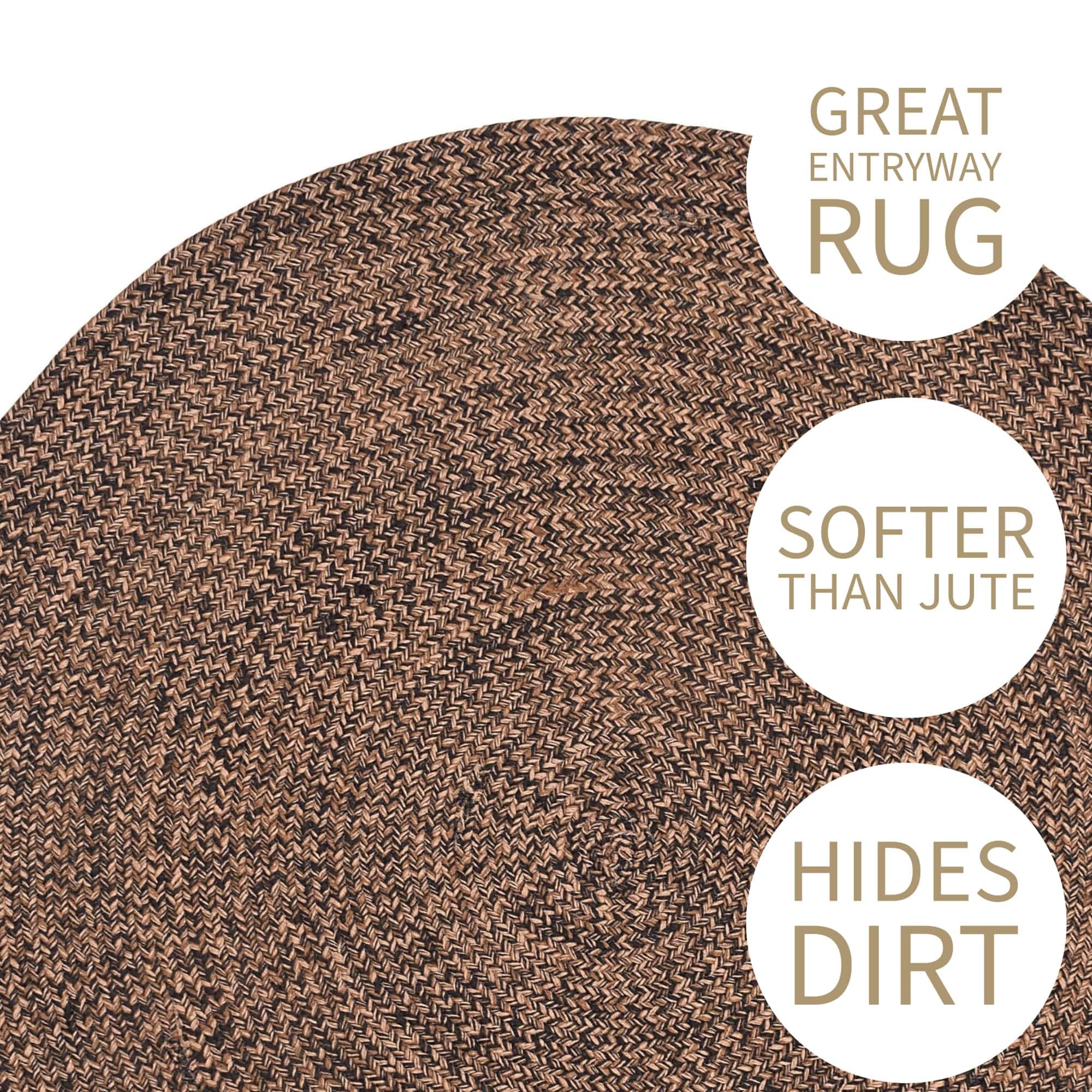 Black, Gold Indoour Outdoor Braided Kitchen Rug