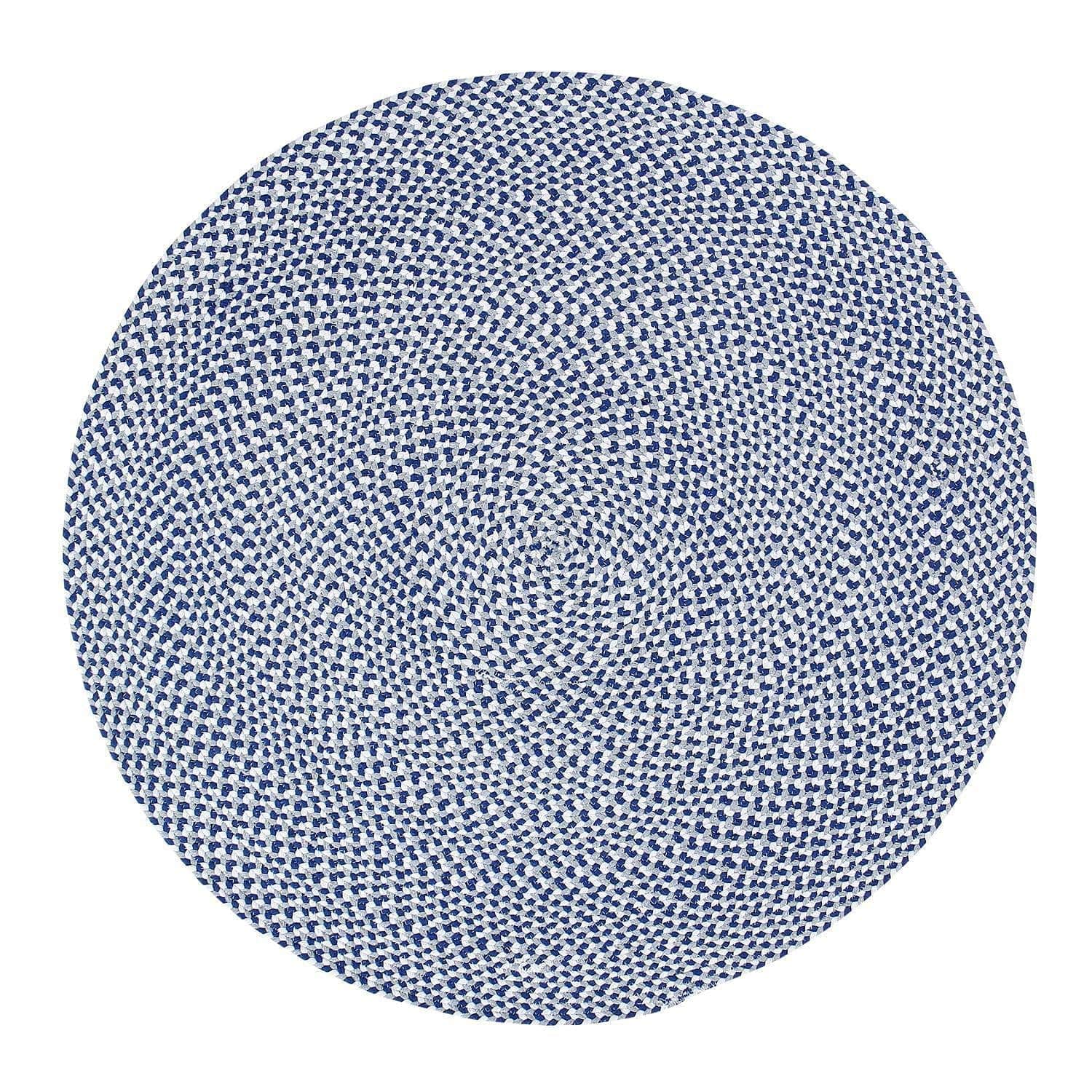 Blue, White, Gray Tri-Color Soft Cotton Braided Rug