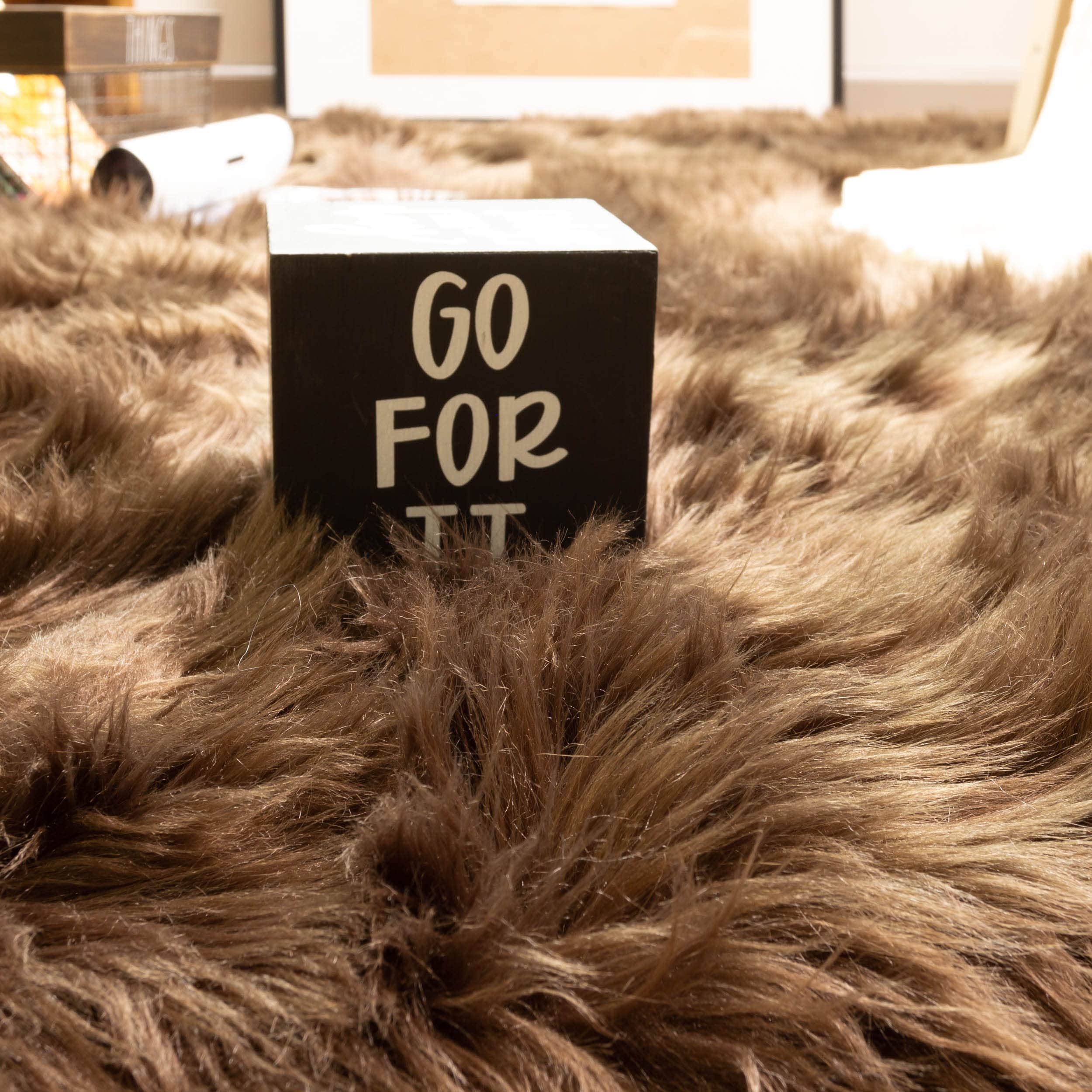 Dark Brown Serene Faux Fur Solid Fake Sheepskin Rug