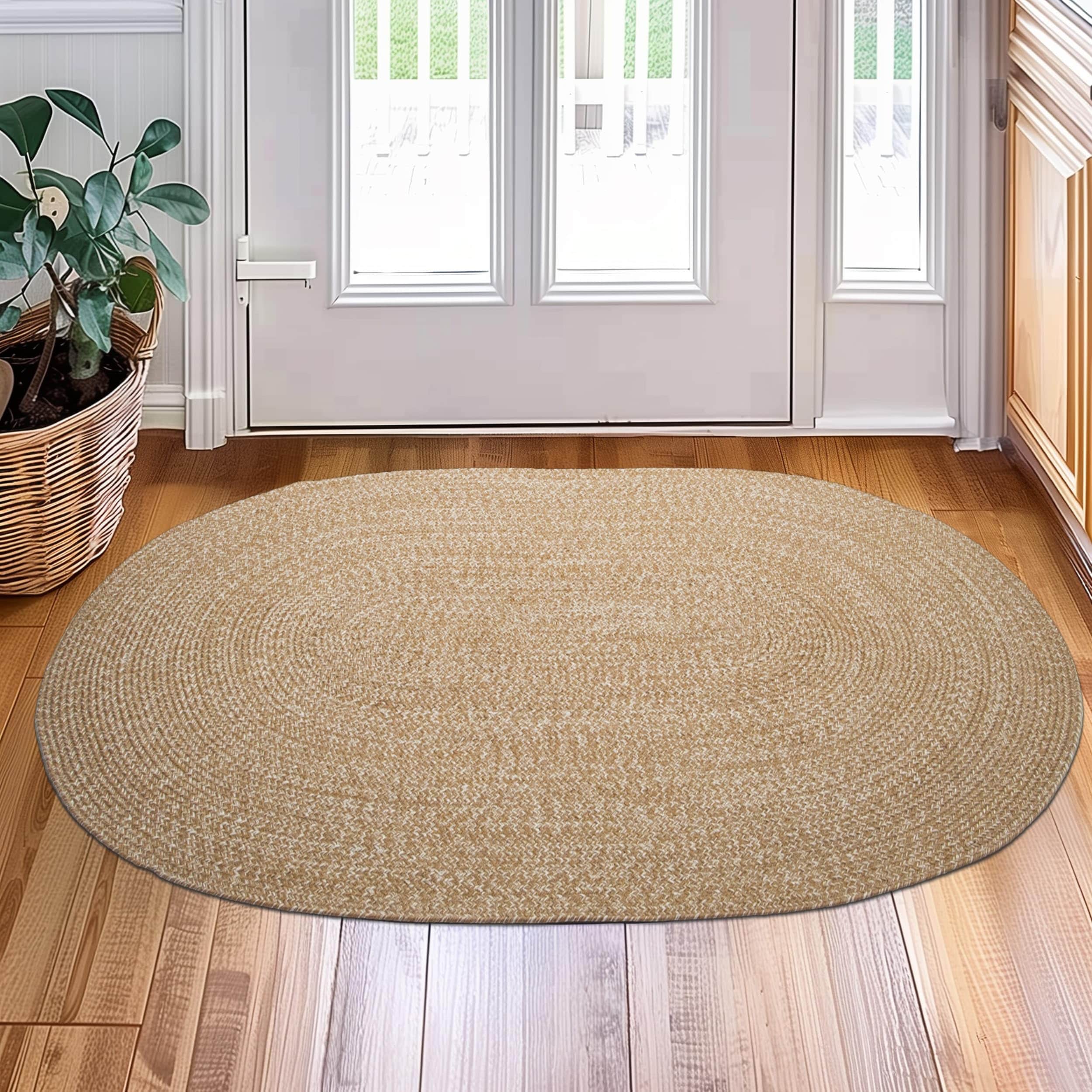 Brown Multicolor Indoour Outdoor Braided Kitchen Rug