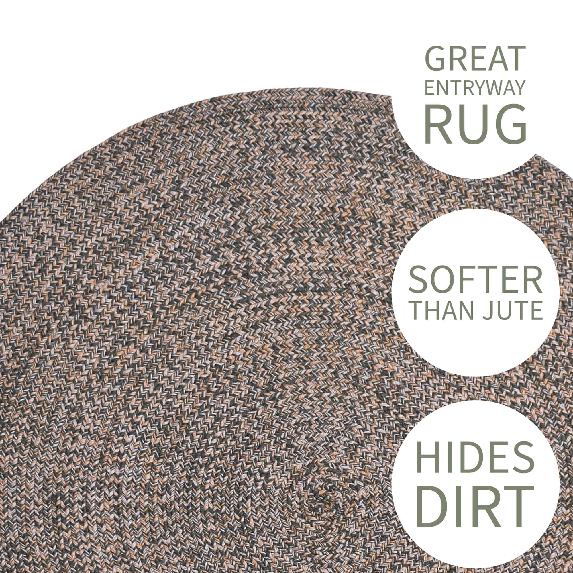 Green, Gold Indoour Outdoor Braided Kitchen Rug