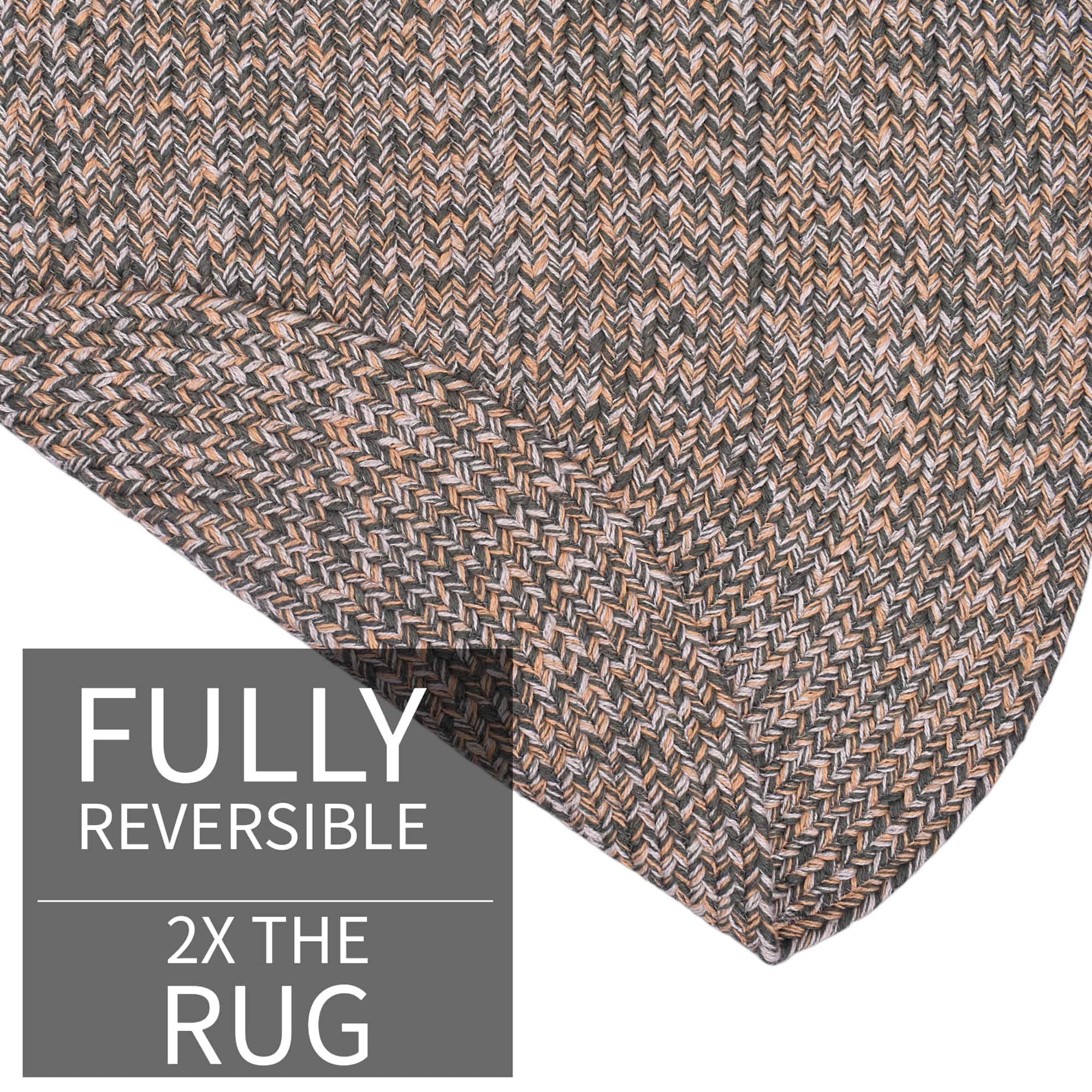 Green, Gold Indoour Outdoor Braided Kitchen Rug