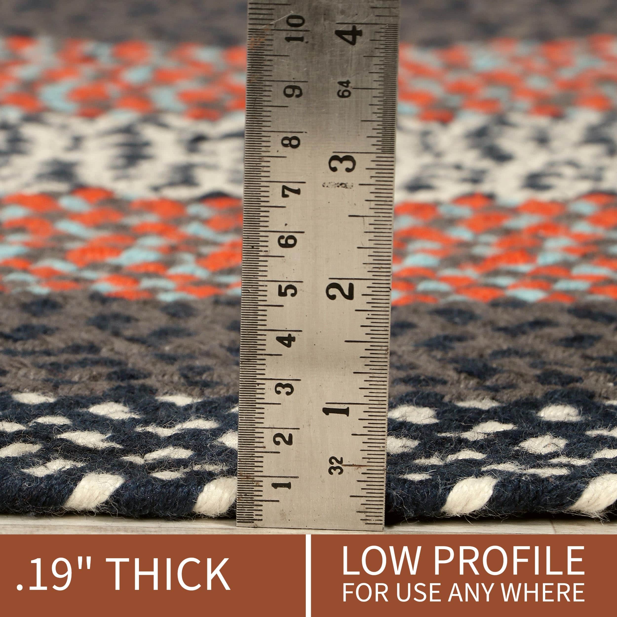 Navy Indoor Outdoor Braided Rug for Patios, Porches and Kitchens - Bradford Collection