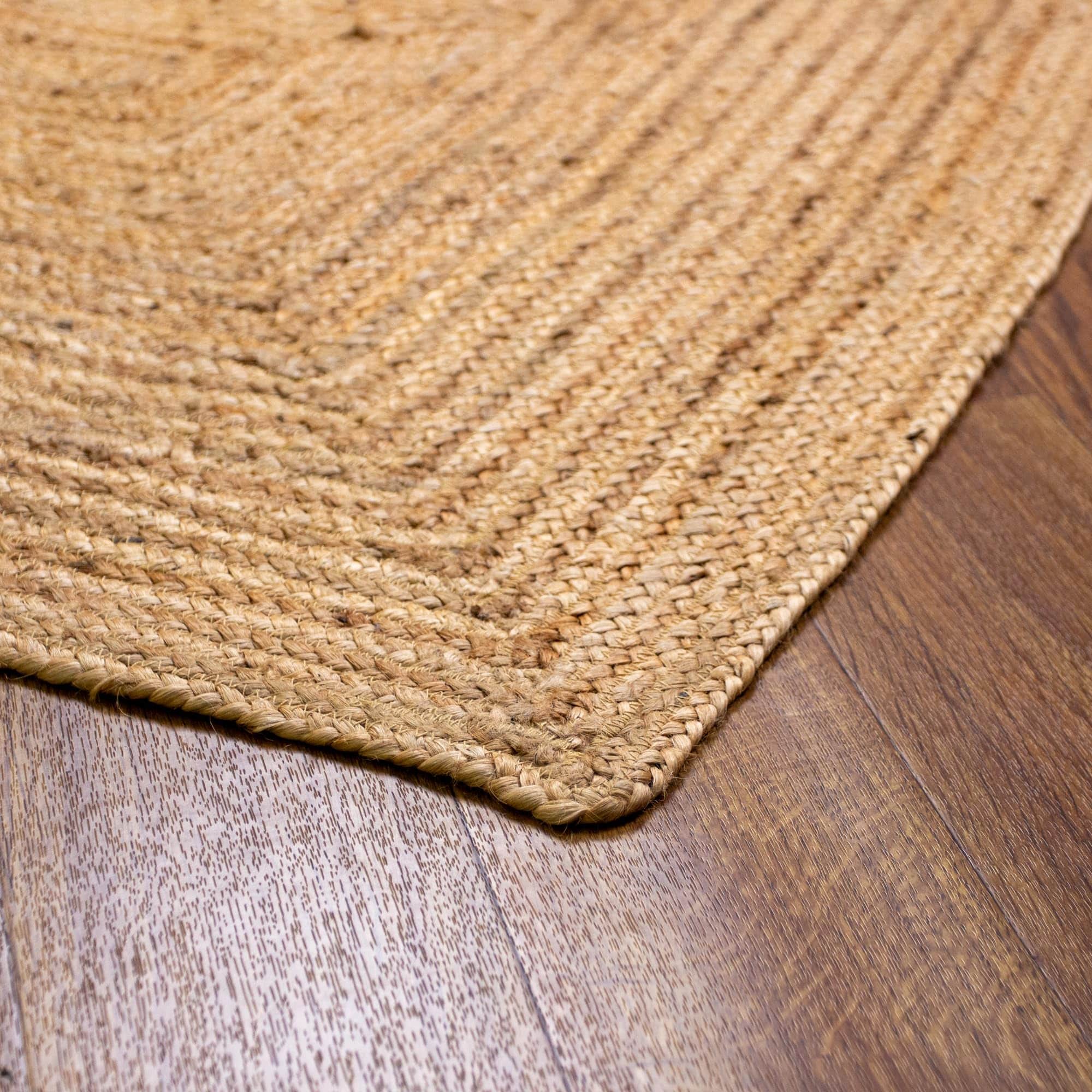 Natural Jute Rug - Plant Based - Reversible Braided Eco-Friendly Rug