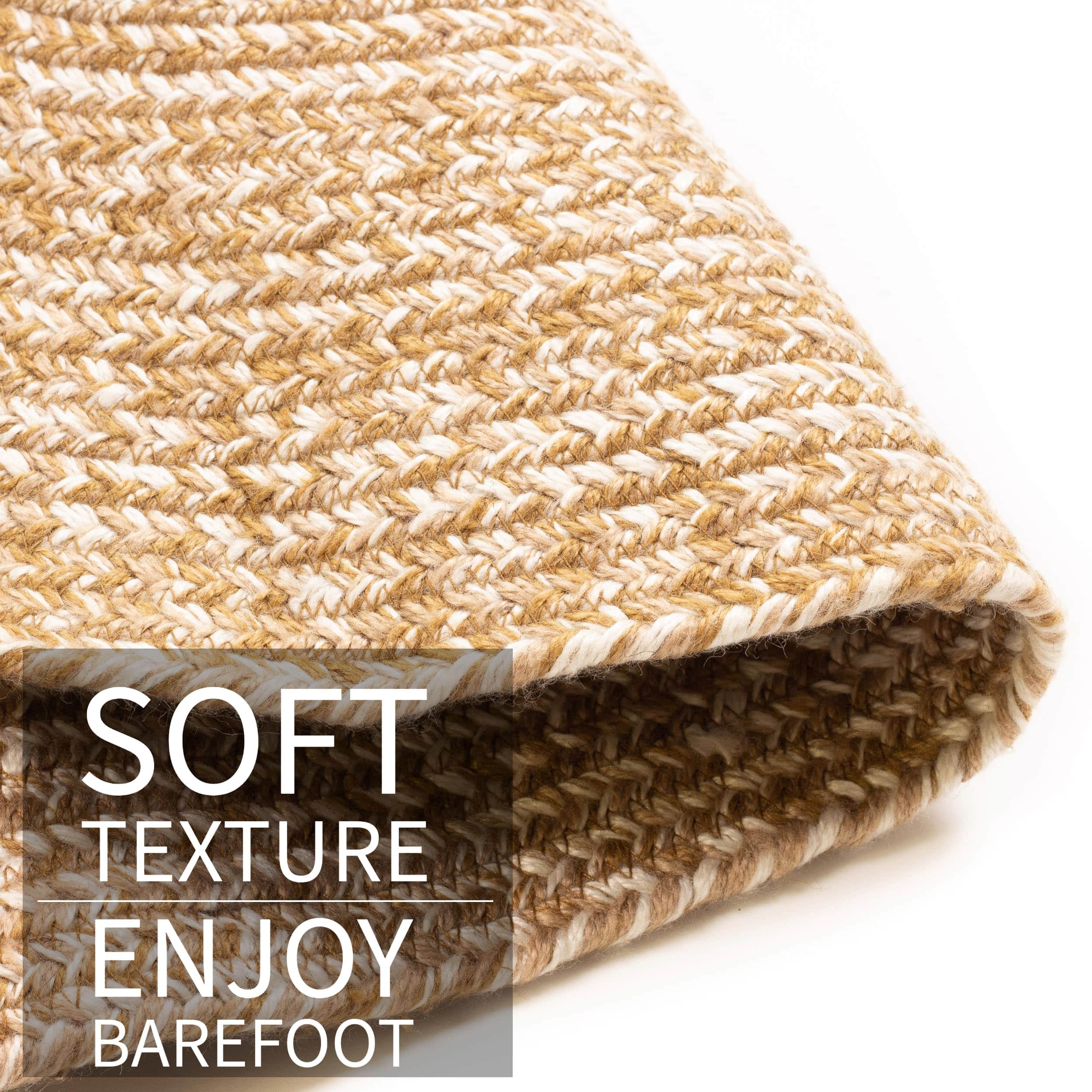 Brown Multicolor Indoour Outdoor Braided Kitchen Rug