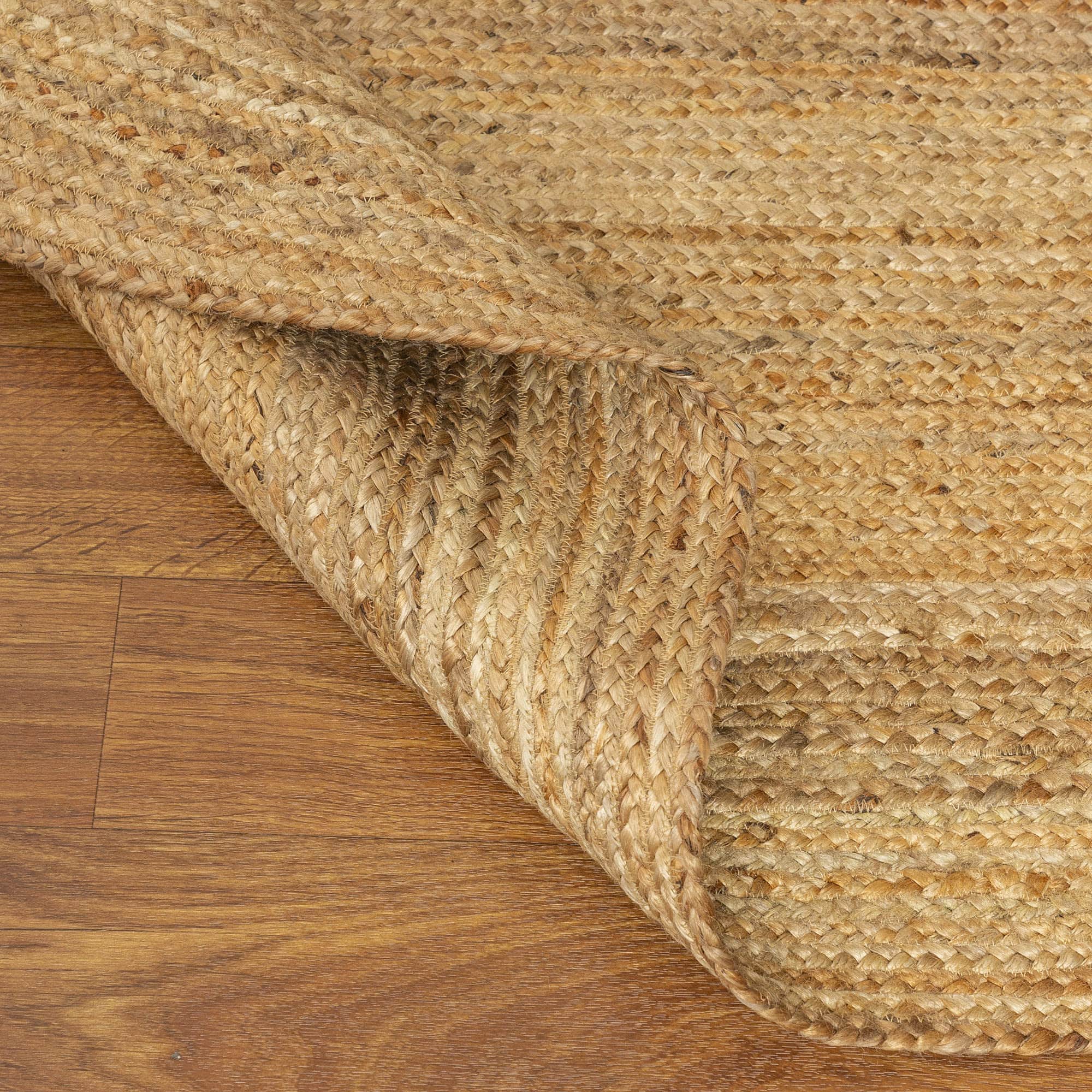 Natural Jute Rug - Plant Based - Reversible Braided Eco-Friendly Rug