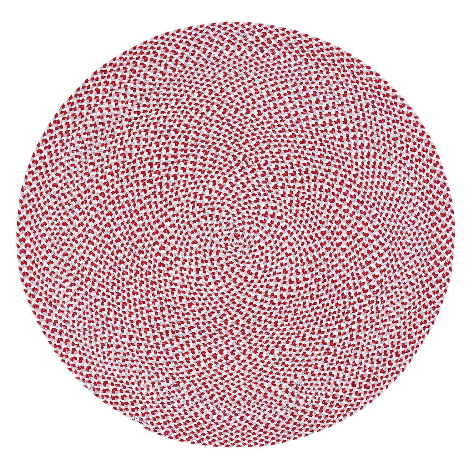 Red, White, Gray Tri-Color Soft Cotton Braided Rug