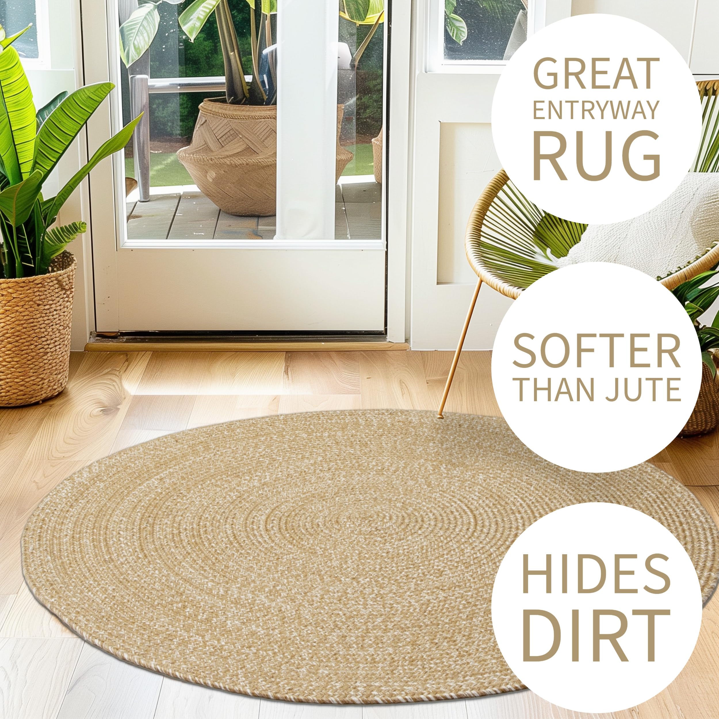 Brown Multicolor Indoour Outdoor Braided Kitchen Rug